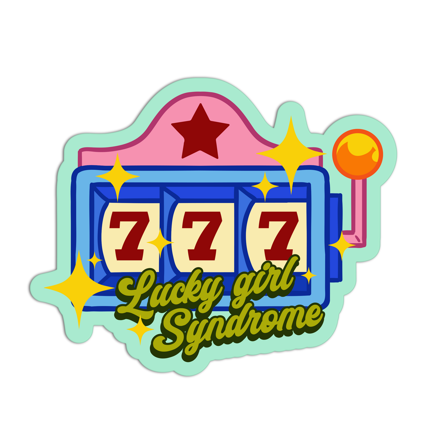 Lucky Girl Jackpot Girlie Gambling Stickers