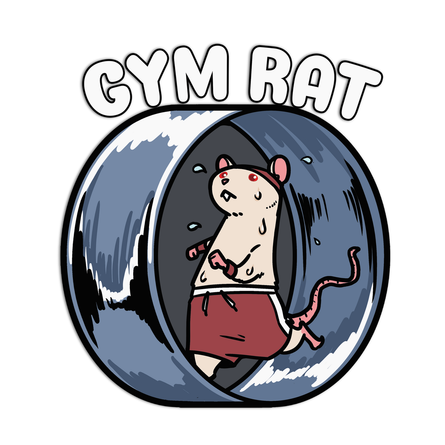 Wheel-Running Rat Gym Animal Stickers