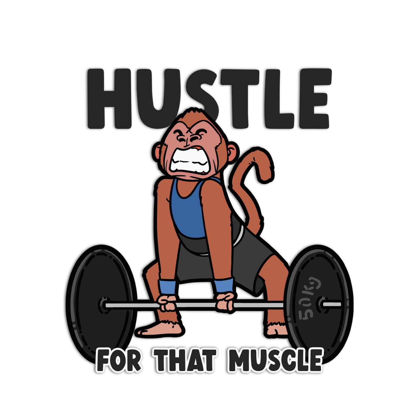 Deadlifting Monkey Gym Animal Stickers
