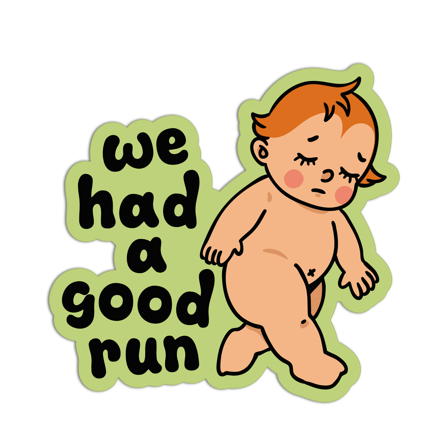 Good Run Heartbreak Retro Babies Sticker