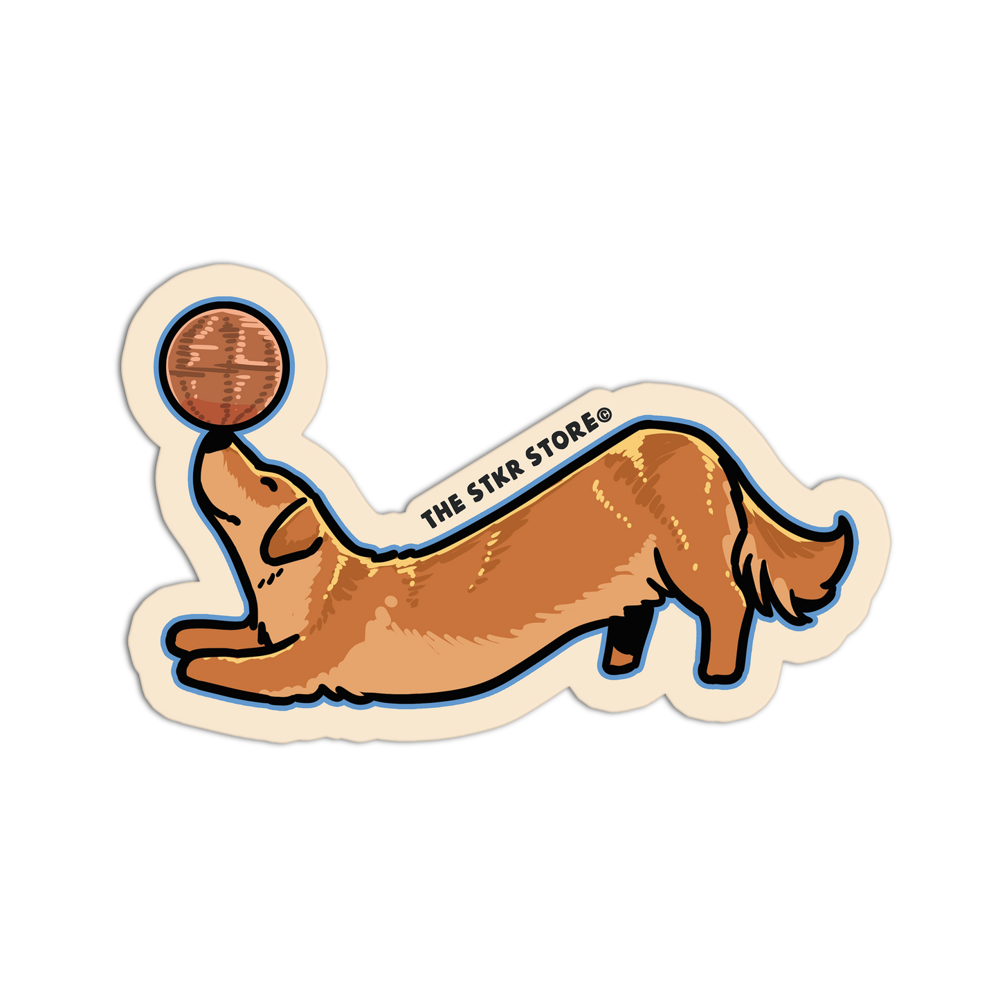 Golden Retriever Ball Balance Dog Stickers