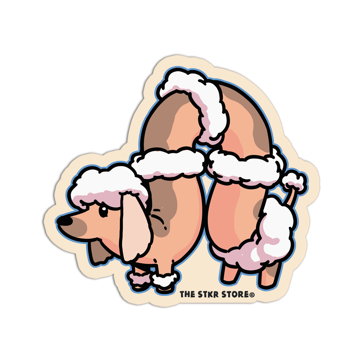Poodle Fashion S-Curve Dog Sticker