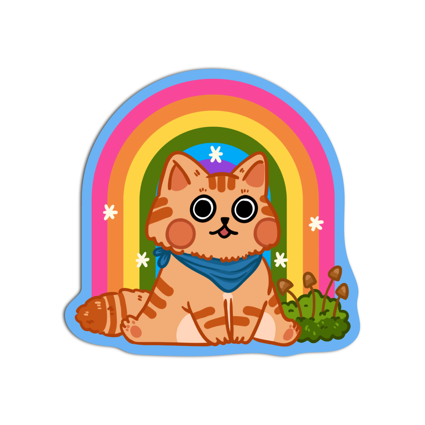 Cat with rainbow Cute Sticker