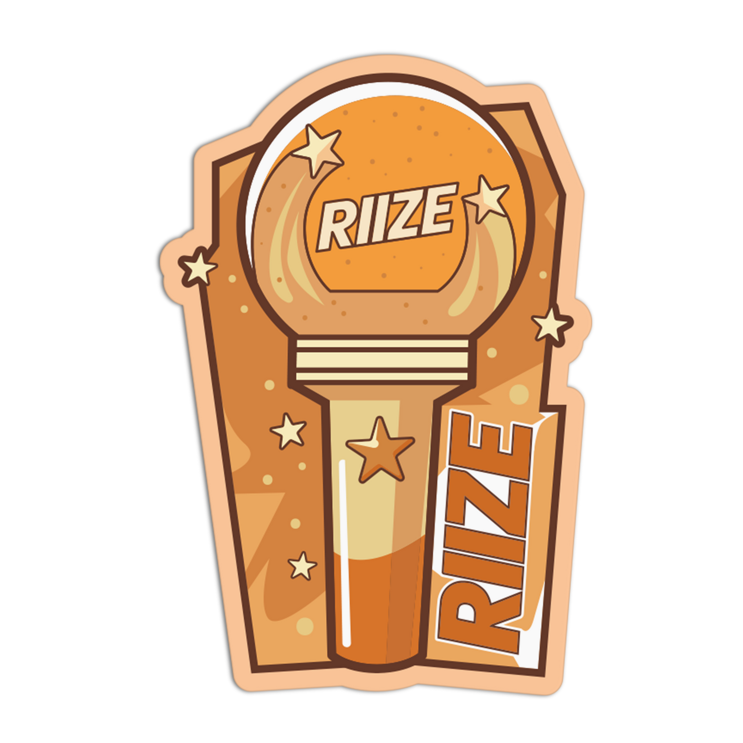 Decorative item with 'RIIZE' branding on a white background