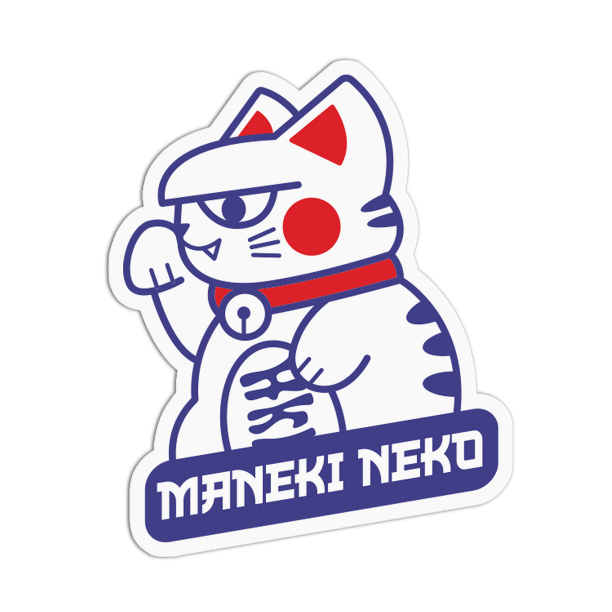 Blue Outline - Lucky Cats Sticker