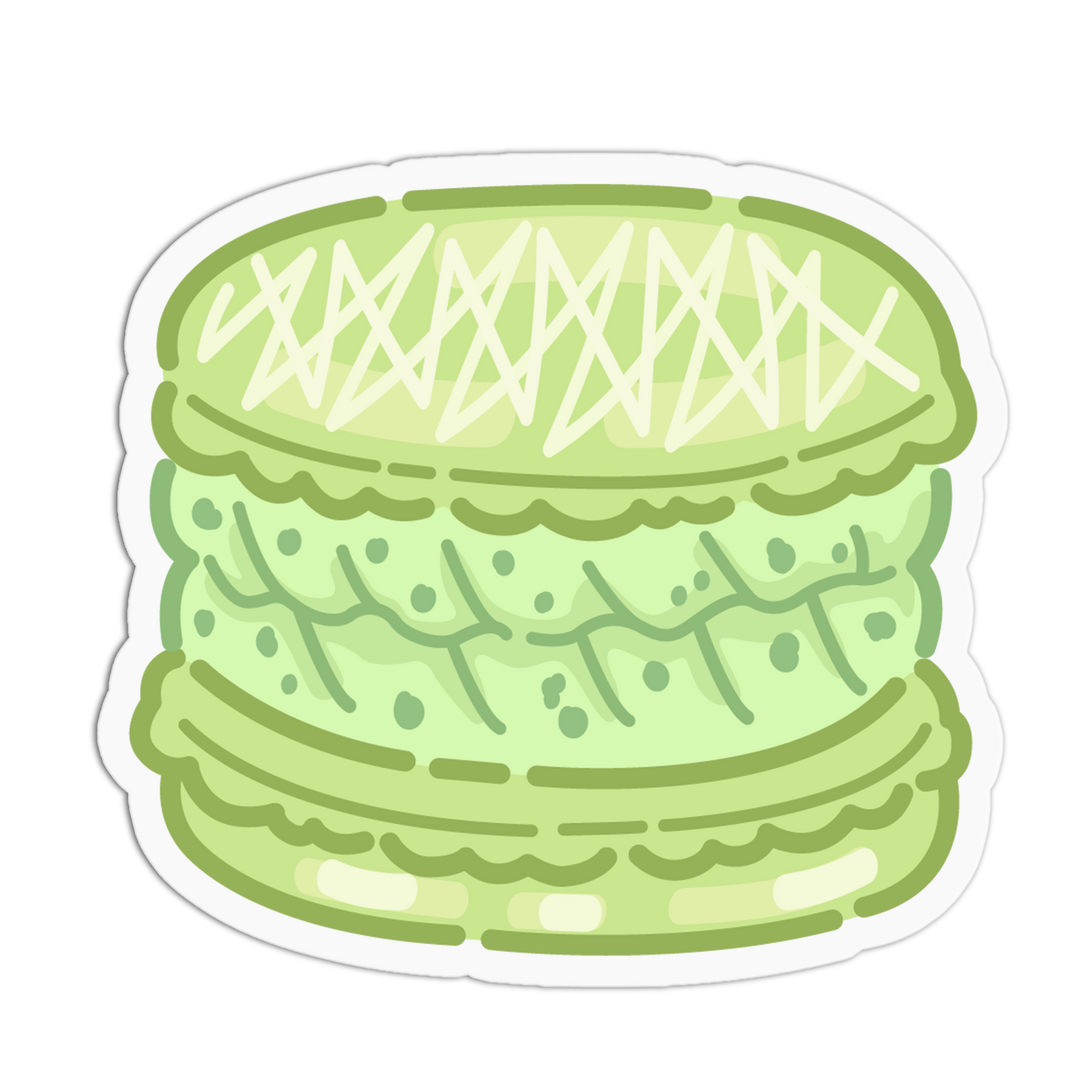 Matcha Green Tea Cream Macaroons Sticker