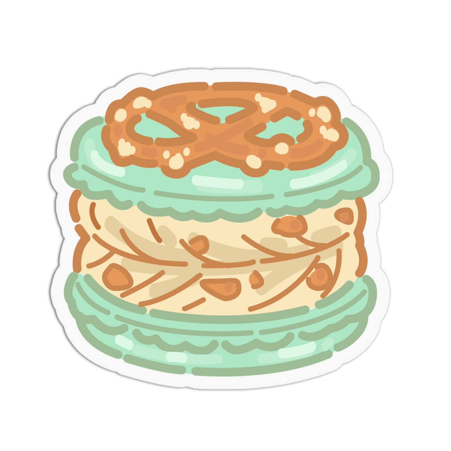 Salty Caramel Twist Pretzel Macaroons Sticker