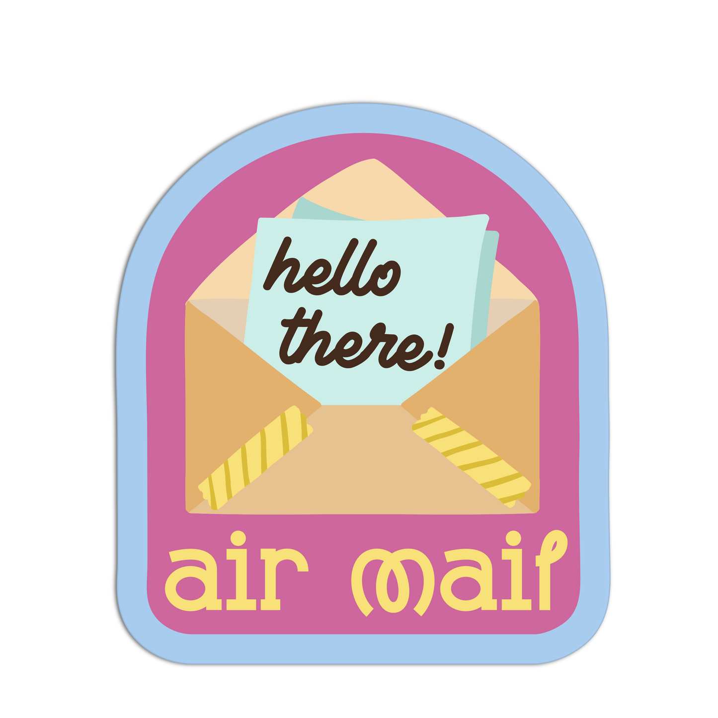 Pastel Air Mail Stamp Stickers