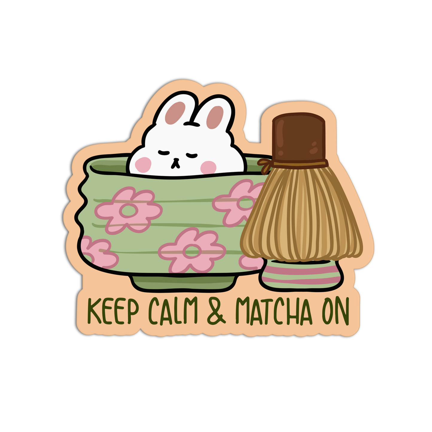 Keep Calm & Matcha On Matcha Stickers