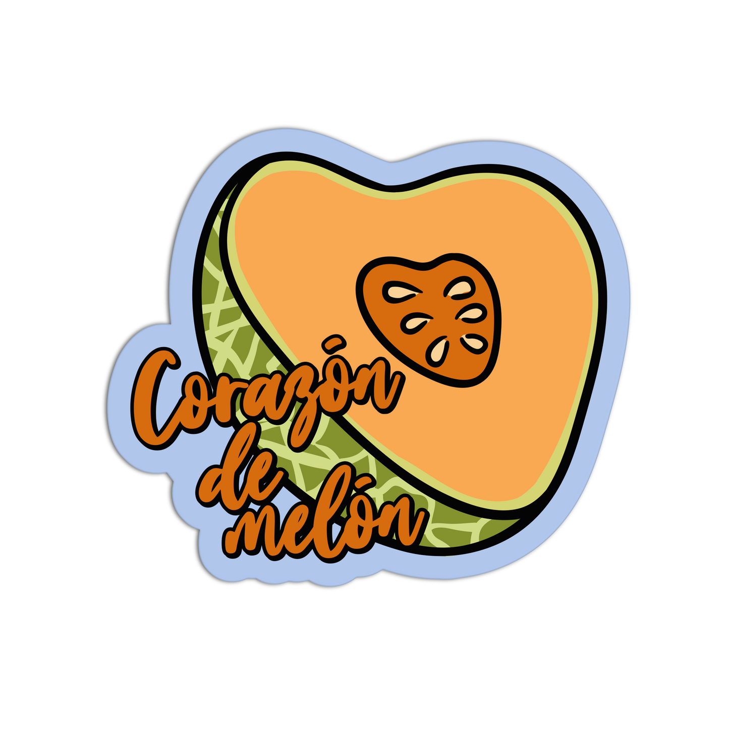 Heart of Corazón de melón Mexican Tray Sticker