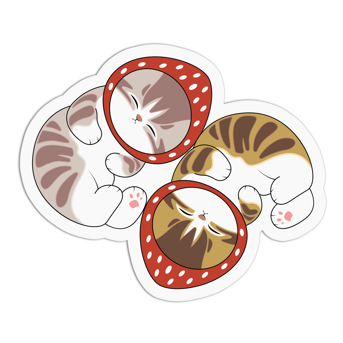 Twin-Toastie Whimsical Kitty Sticker