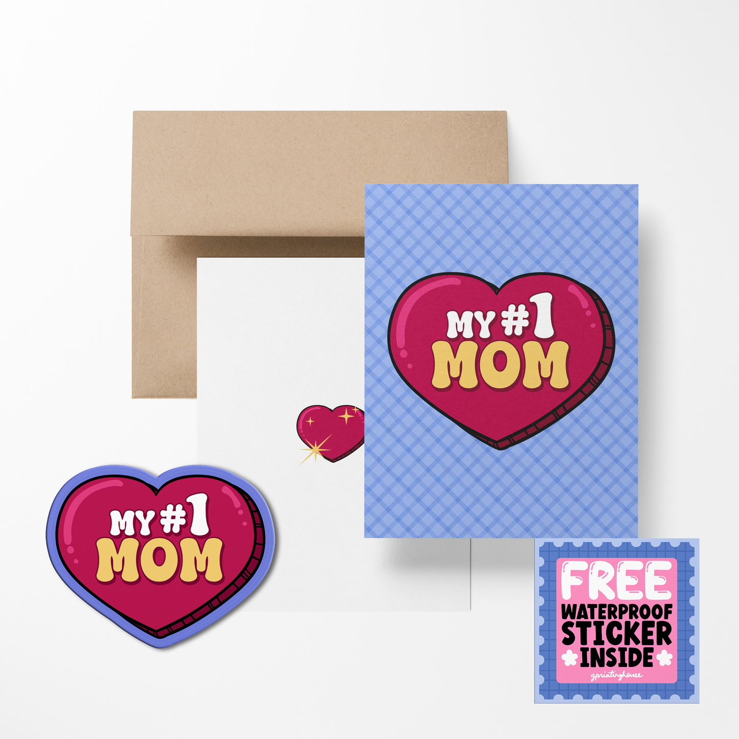 My #1 Mom Greeting Card with Stickers