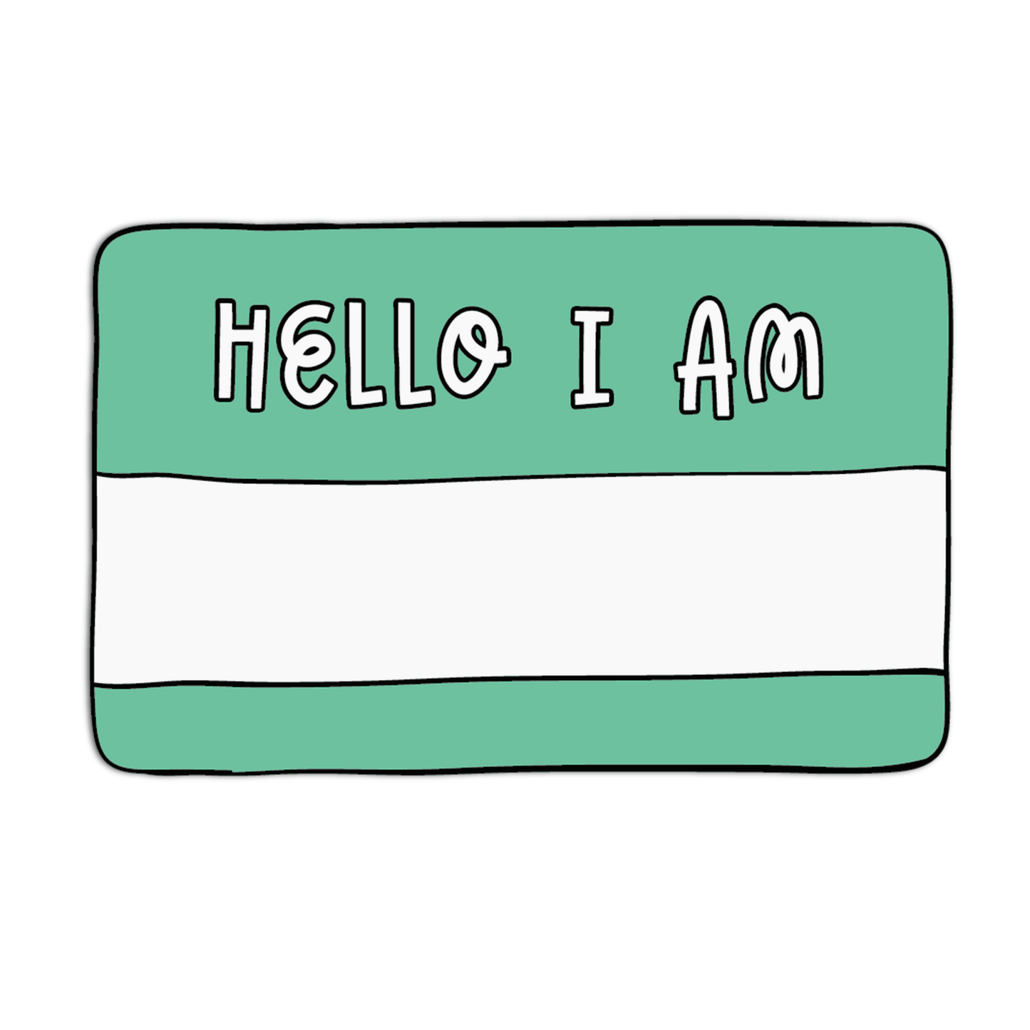 Mint Sketch Name Tag Stickers