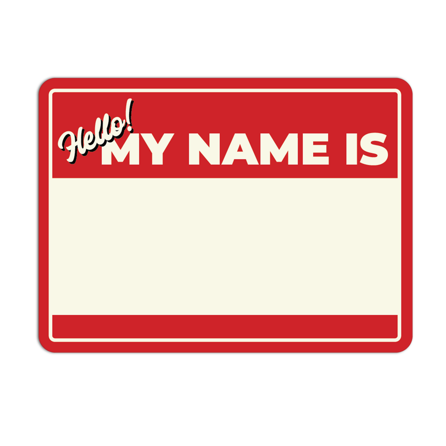 Varsity Red Name Tag Stickers