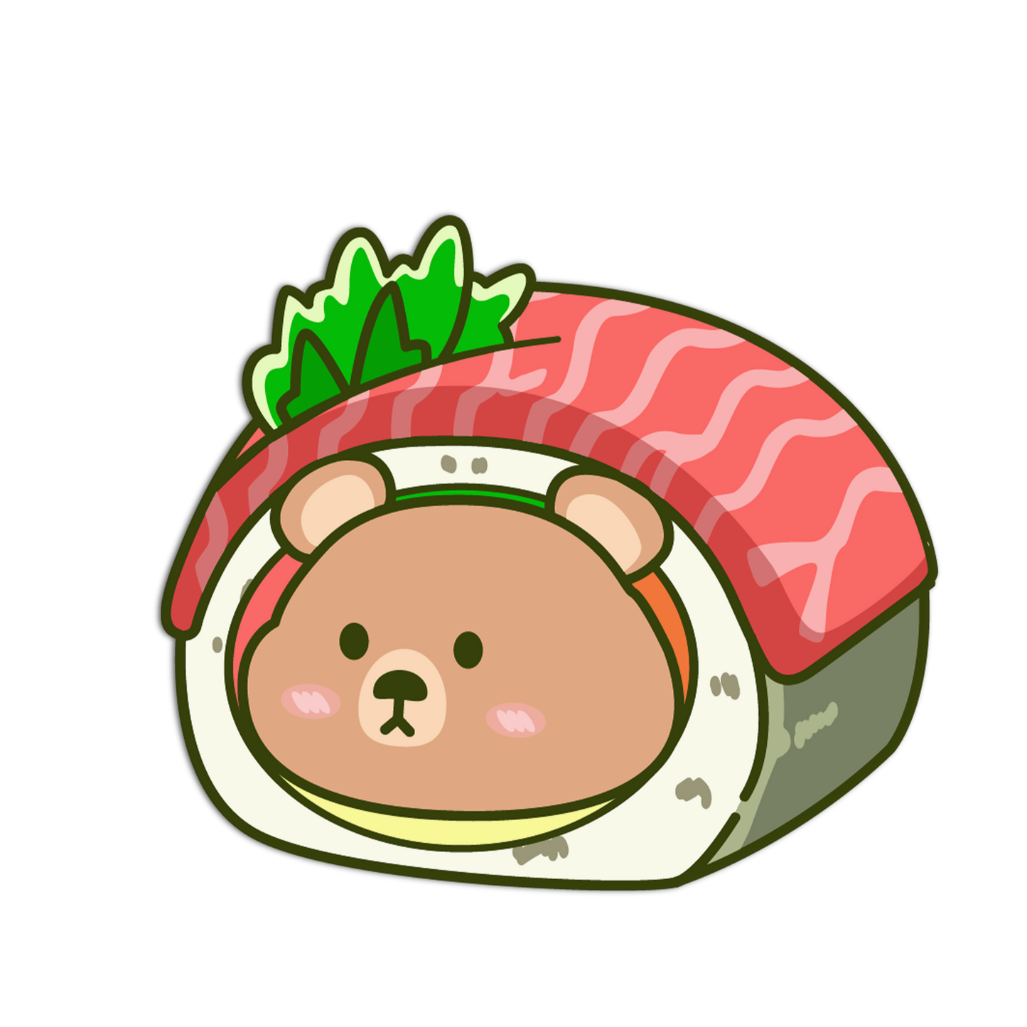 Bear Maguro Maki Animal Sushi Sticker