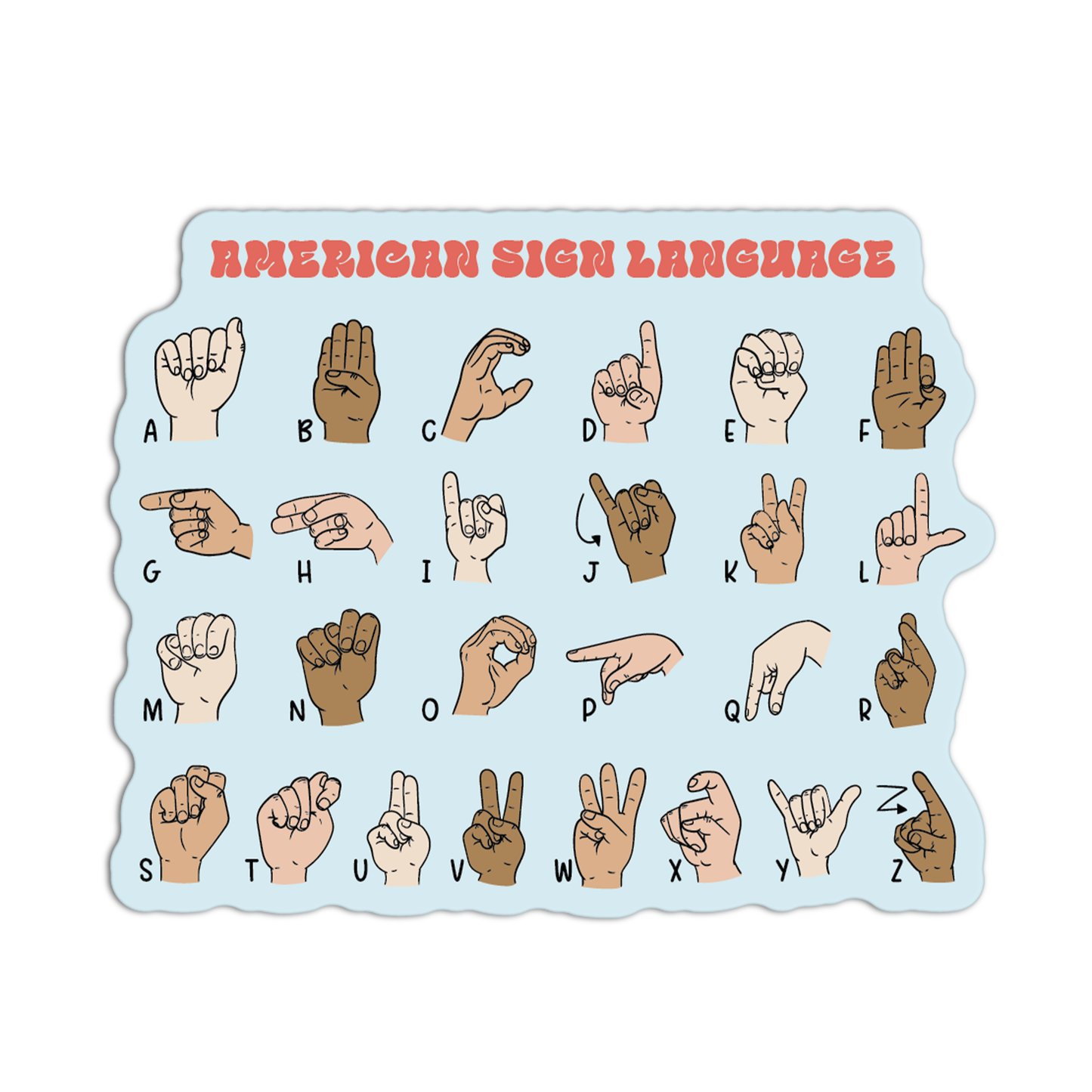 American Sign Language New Asl Sticker
