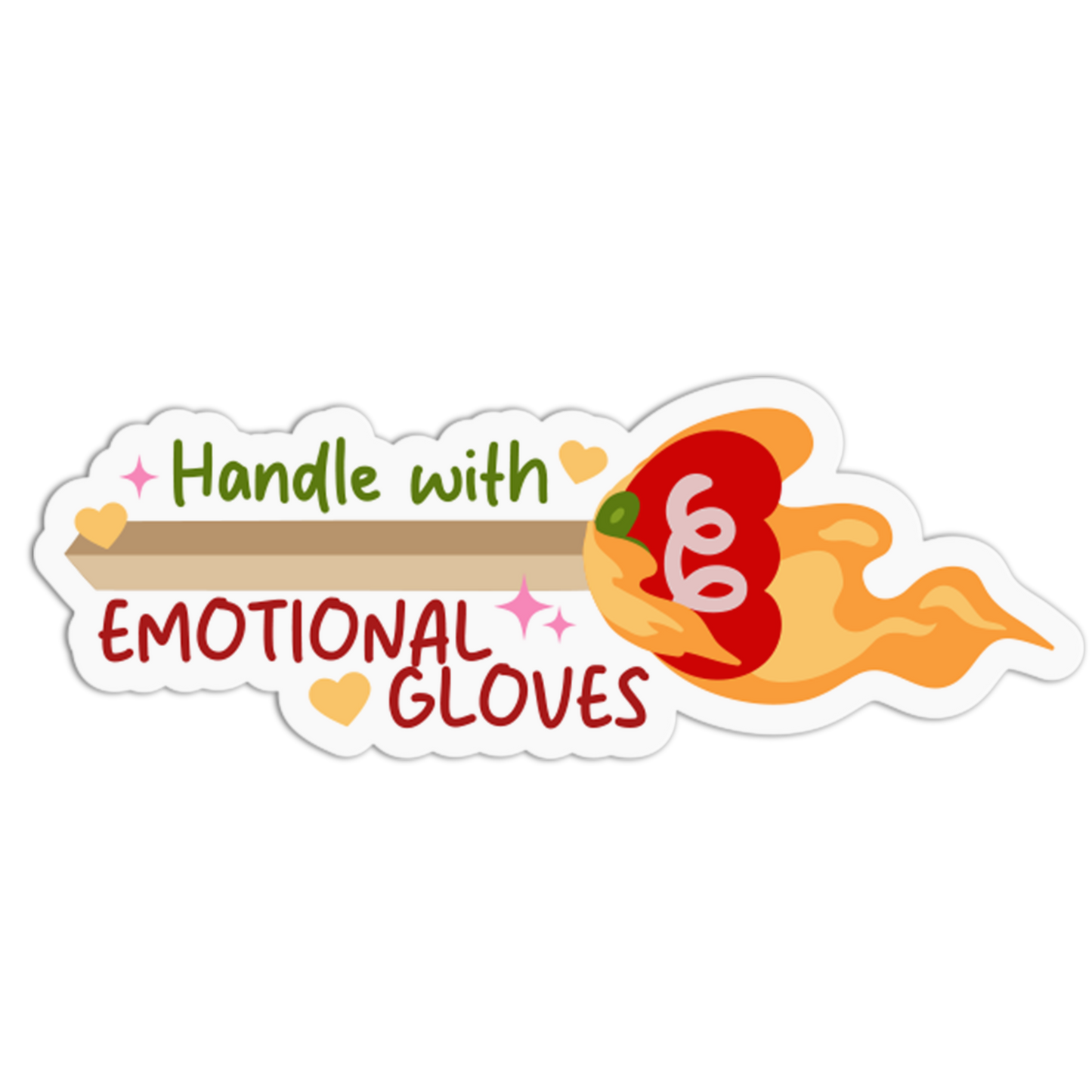 "Emotional Gloves" Matchstick Sticker