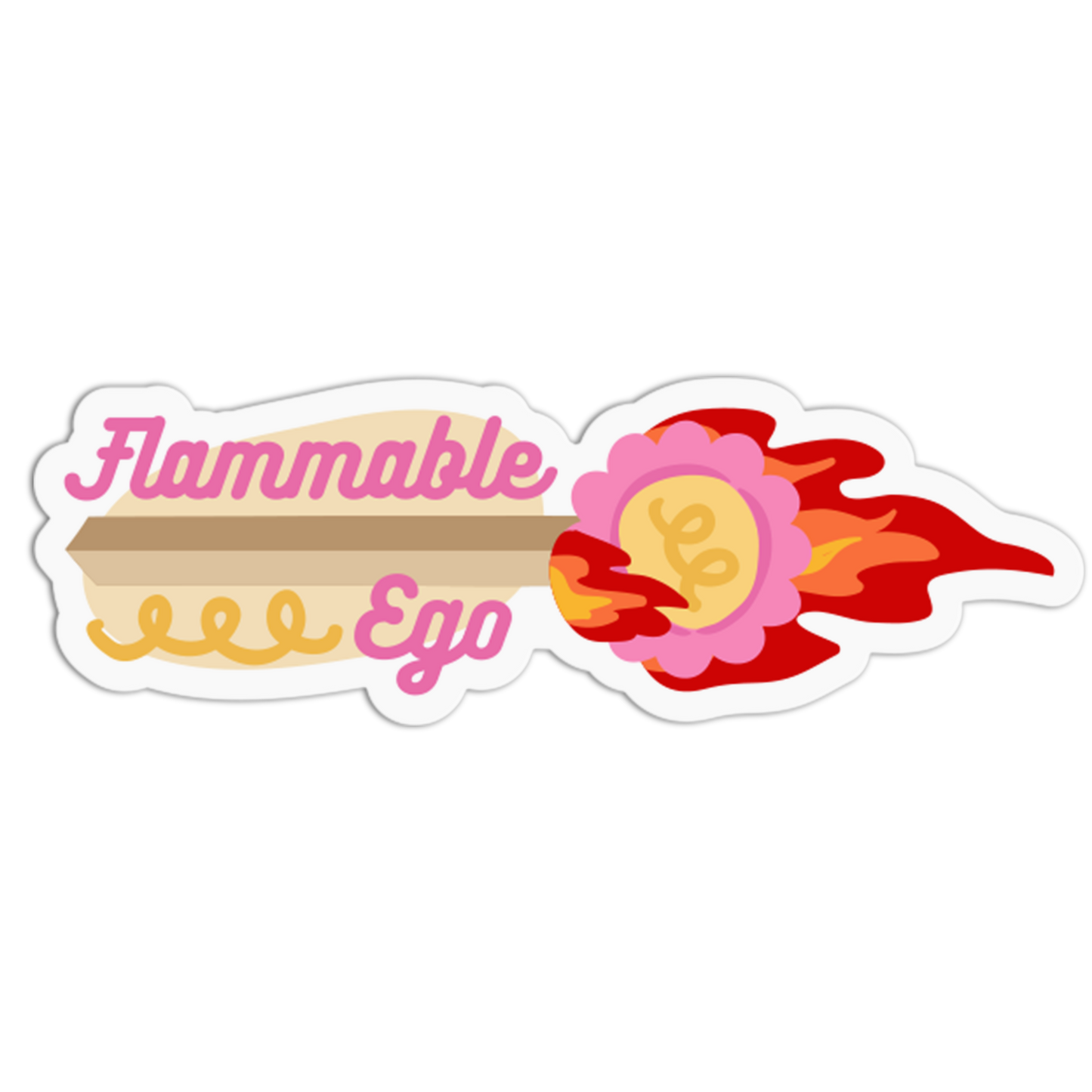 "Flammable Ego" Matchstick Sticker