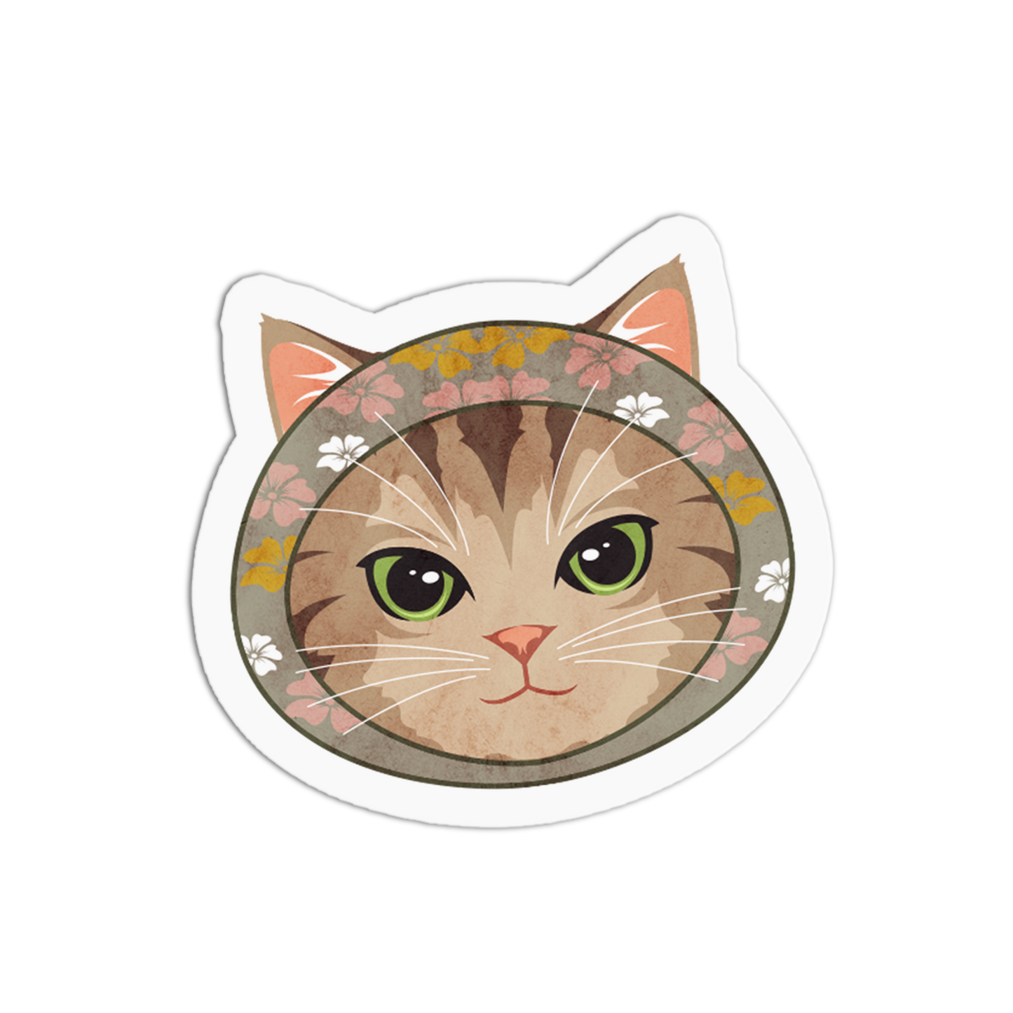 Babushka Blossom Old Cats Stickers