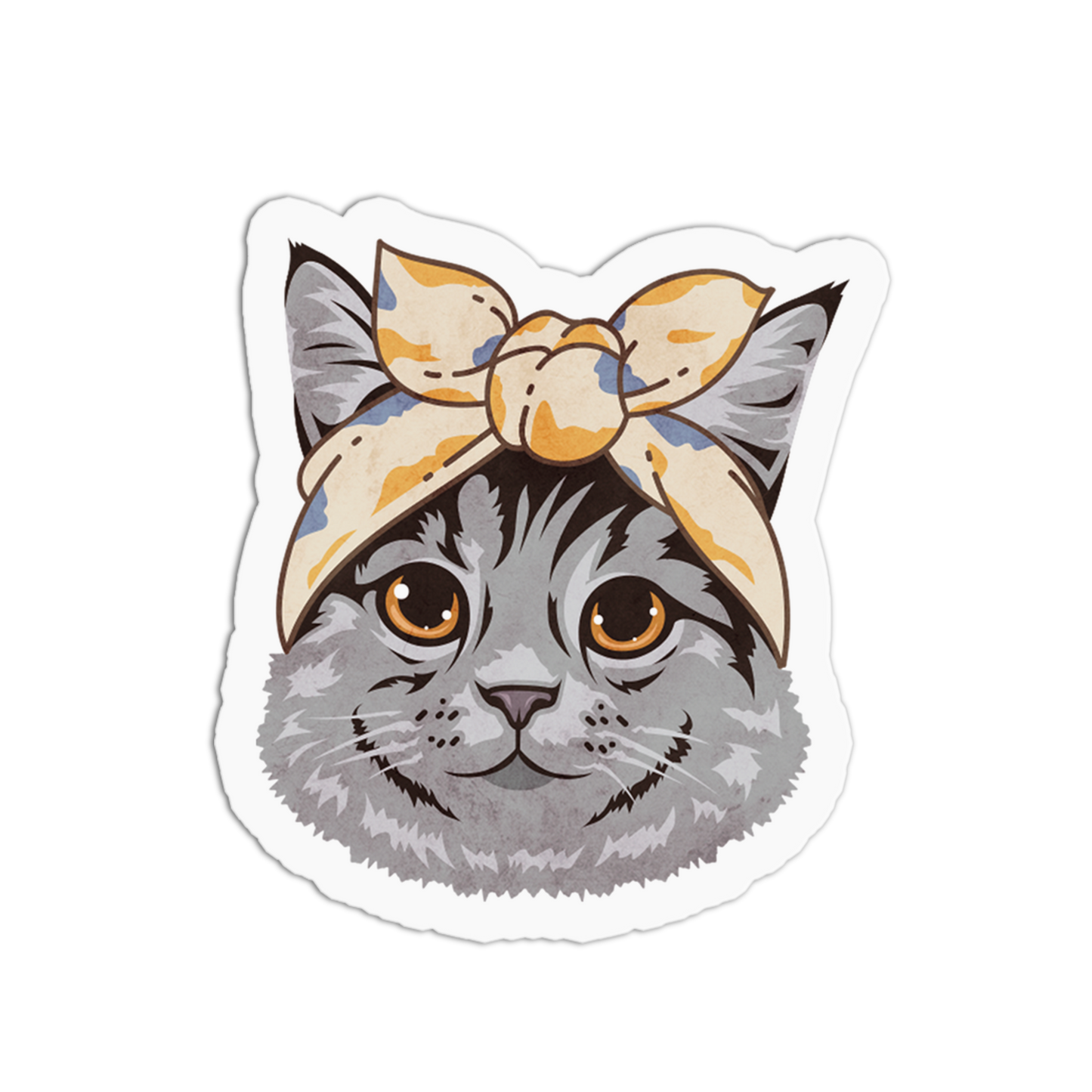 Golden Bow Old Cats Stickers