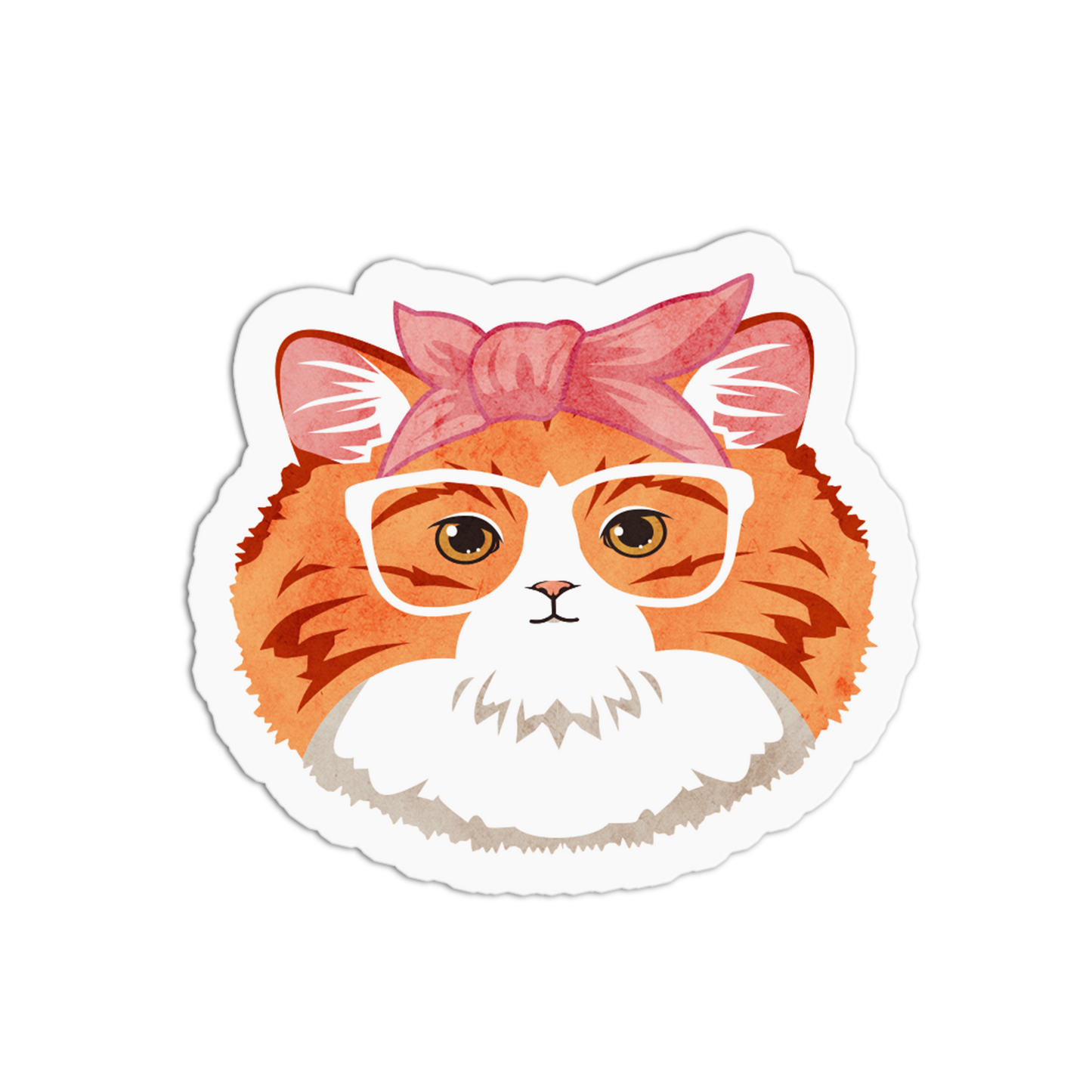 Bespectacled Ginger Old Cats Stickers