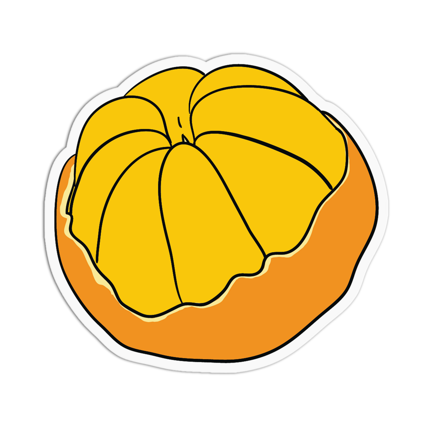 Illustration of a yellow pumpkin on a white background