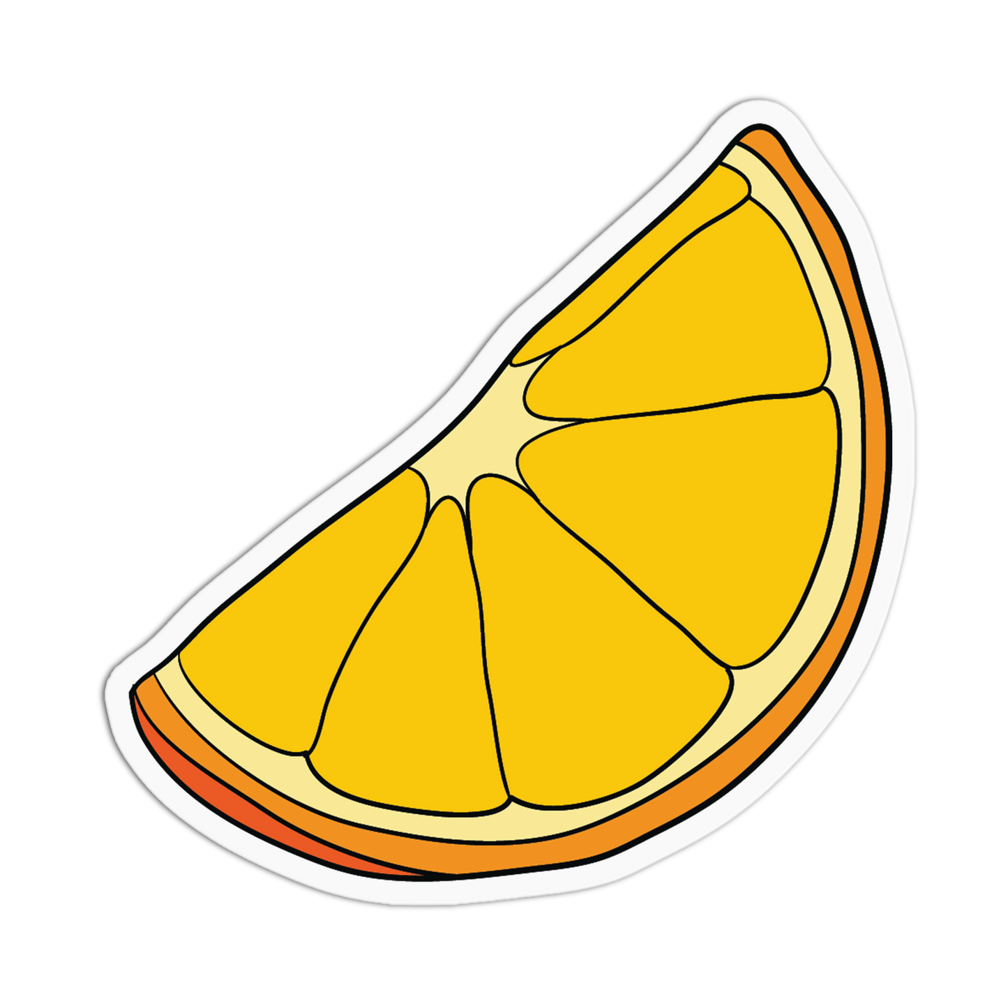 Illustration of a slice of orange on a transparent background