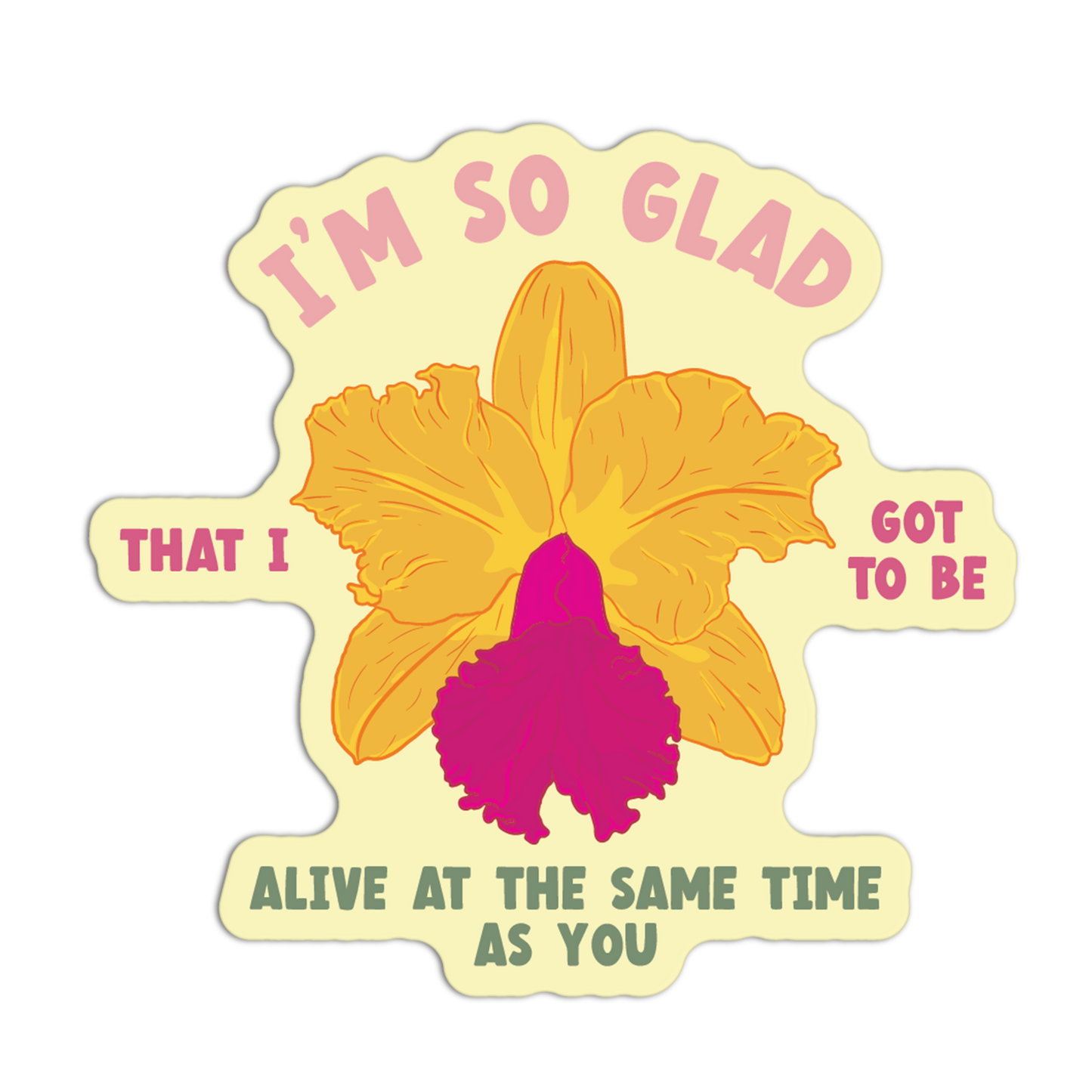 Glad You're Here Orchids Stickers