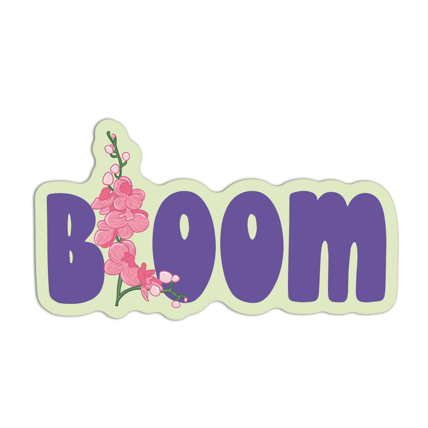 Violet Verbiage Bloom Orchids Stickers