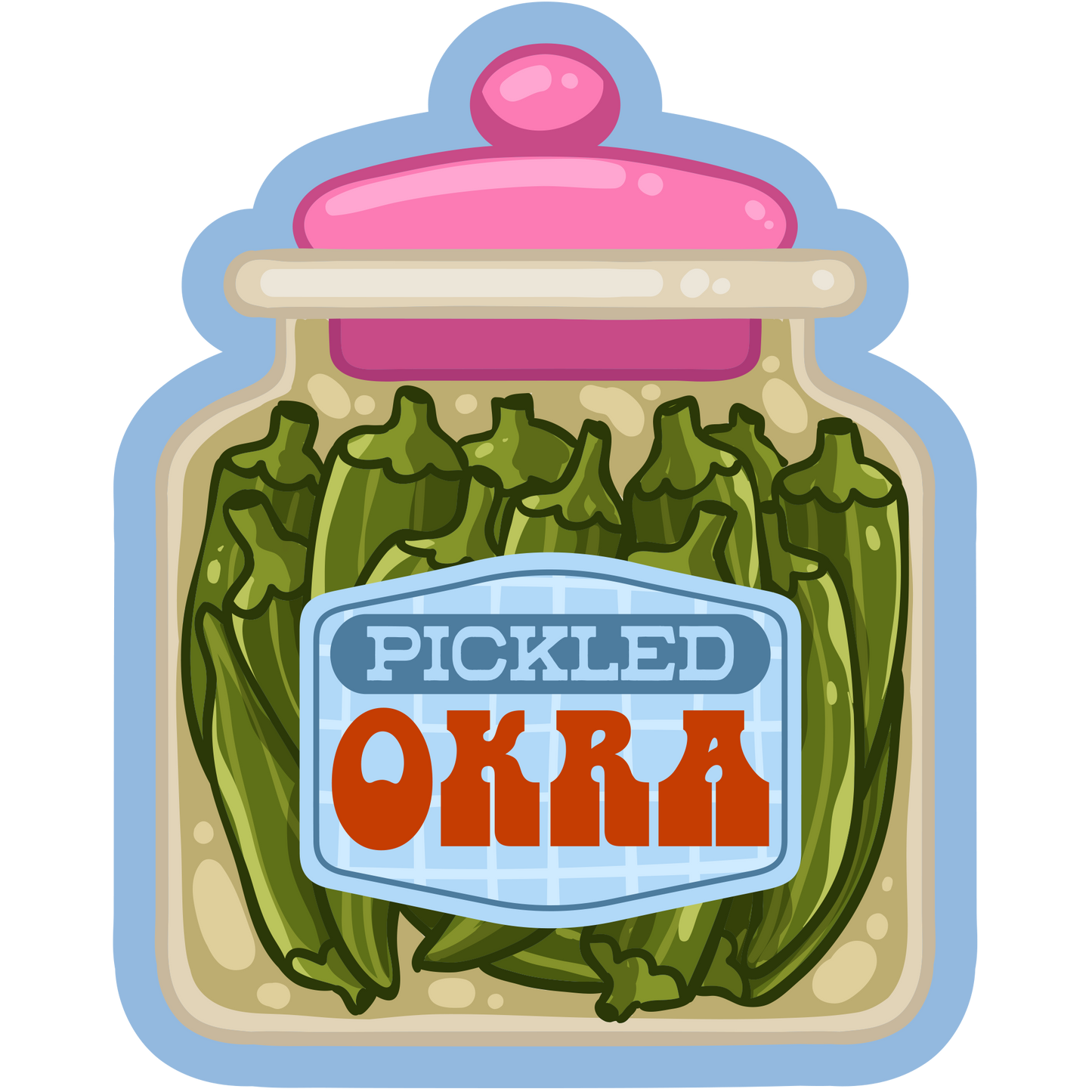 Okra Pickle Jars Stickers