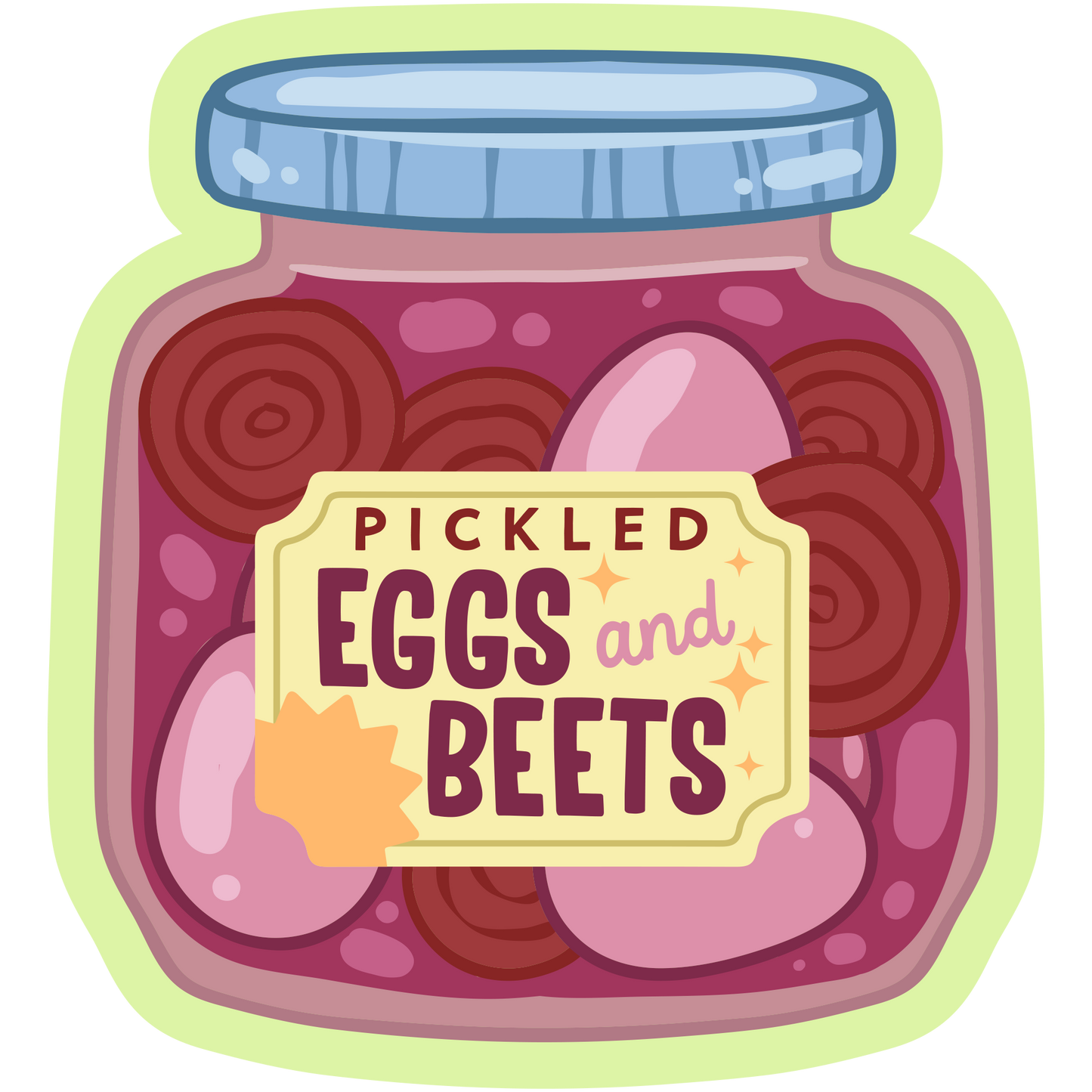 Eggs And Beets Pickle Jars Stickers