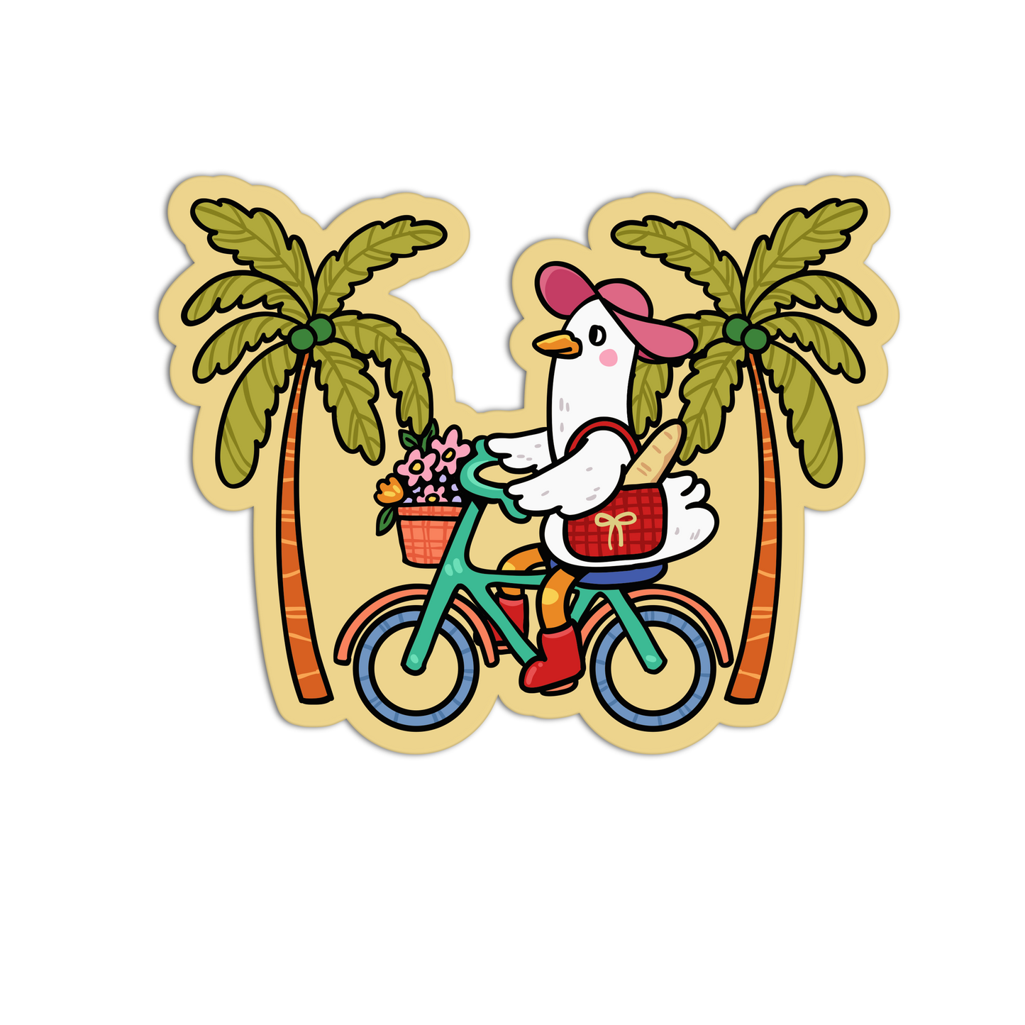 Cycling Seagull Palm Spring Sticker