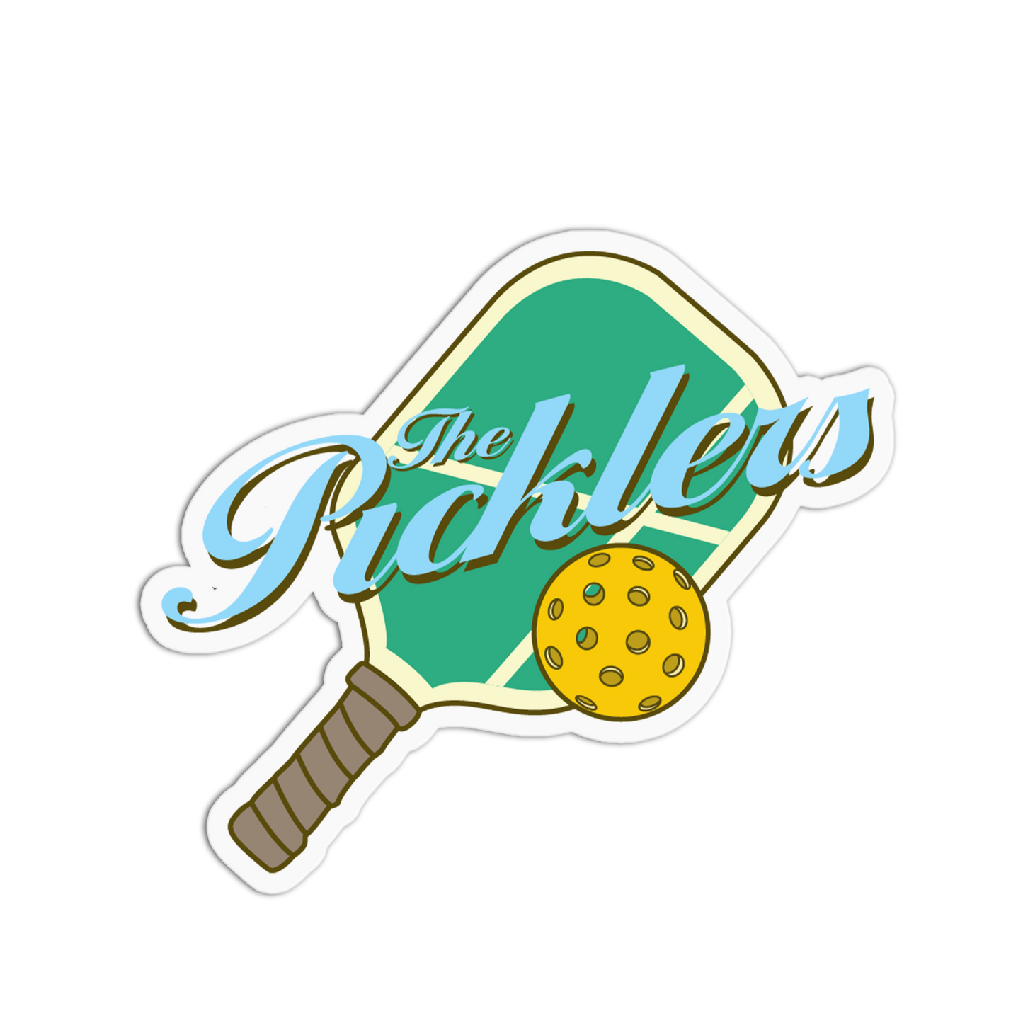 The Picklers Retro Paddle Pickleball Sticker