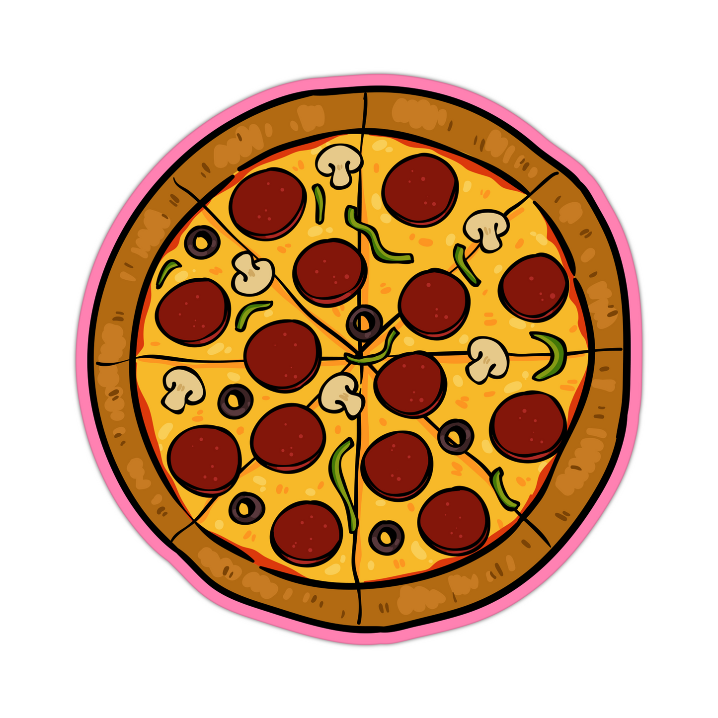 Round Pizza Sticker