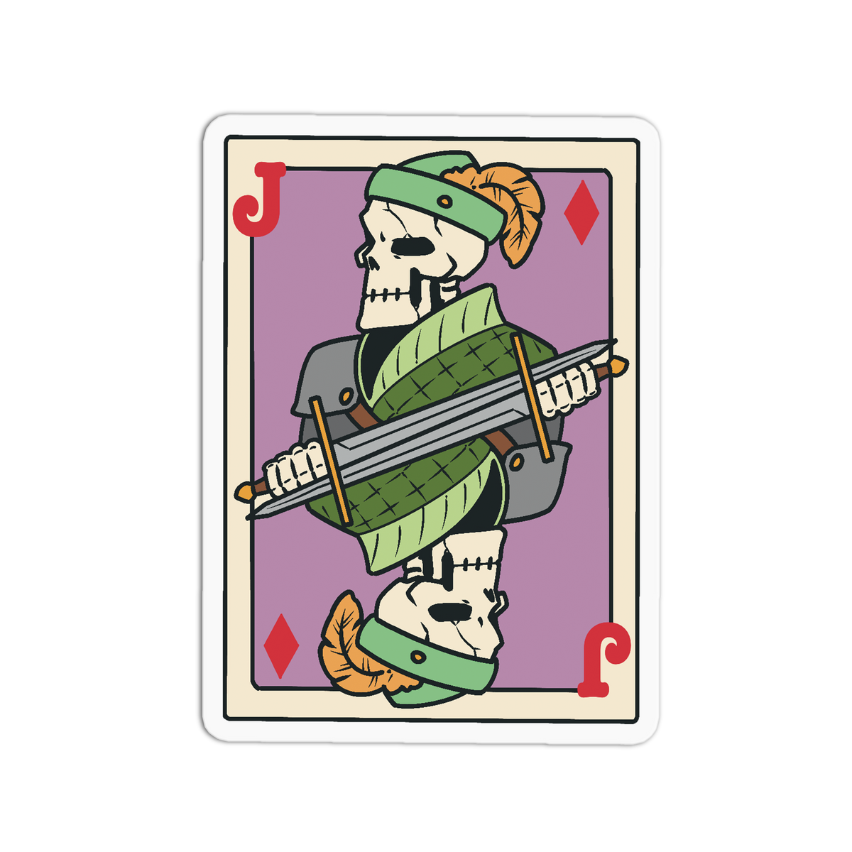 Jack Diamonds - Playing Cards Sticker