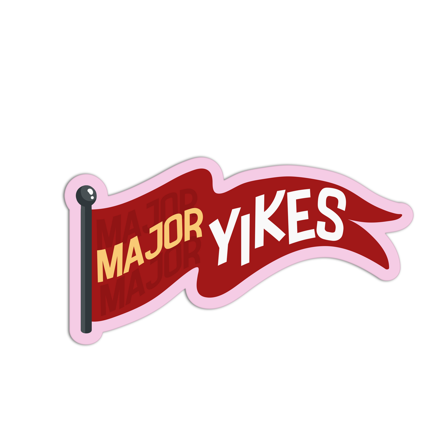 Triple Threat Yikes Red Flags Stickers