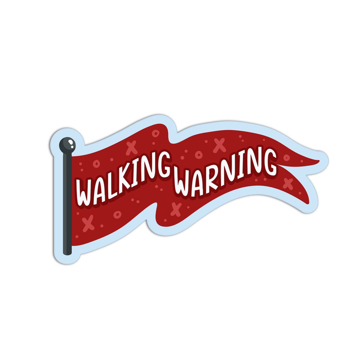 Walking Warning Red Flags Stickers