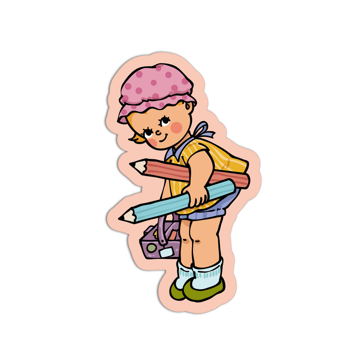 Jumbo Pencils Retro Baby Journaling Sticker