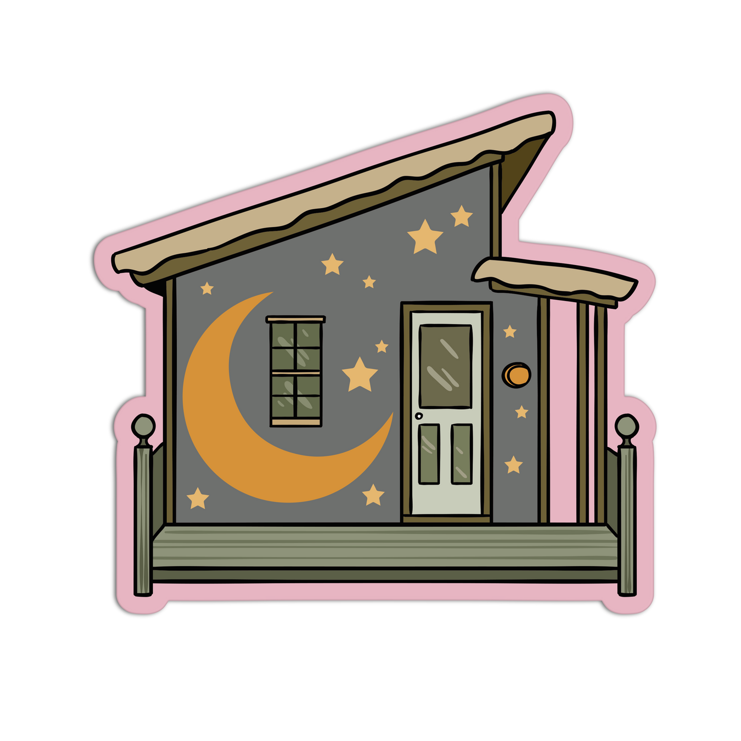 Mid-Century Night Salem Massachusett Stickers