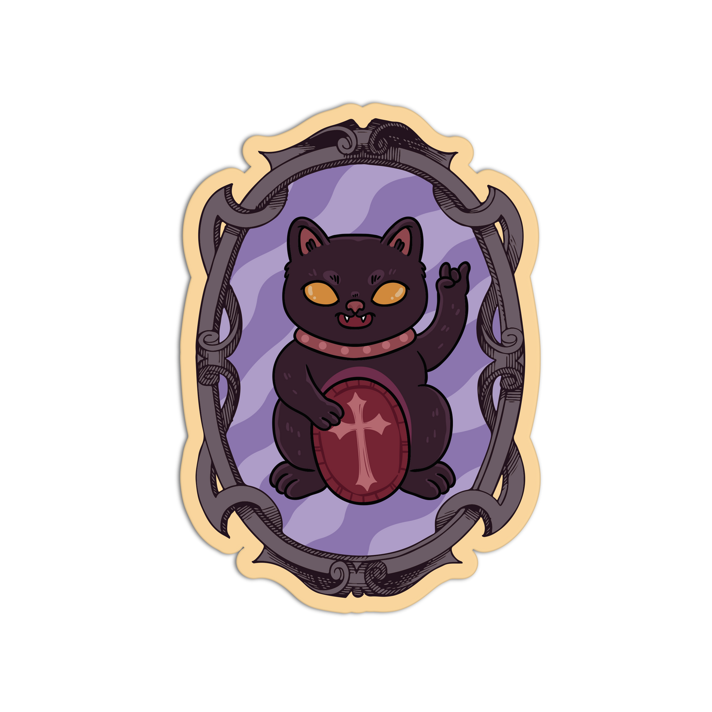 Gothic Maneki-Neko Salem Stickers