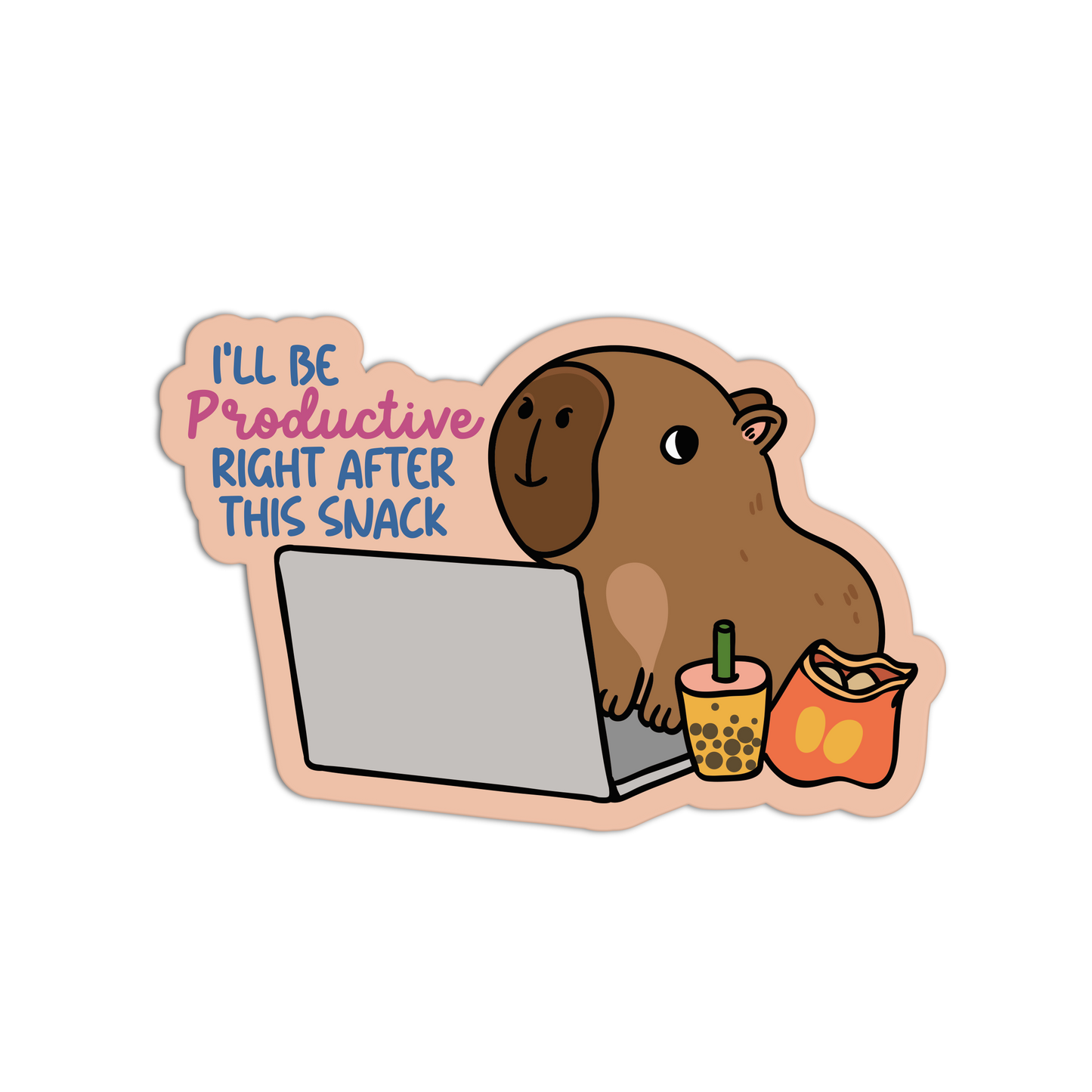 I'll Be Productive Sarcastic Office Sticker