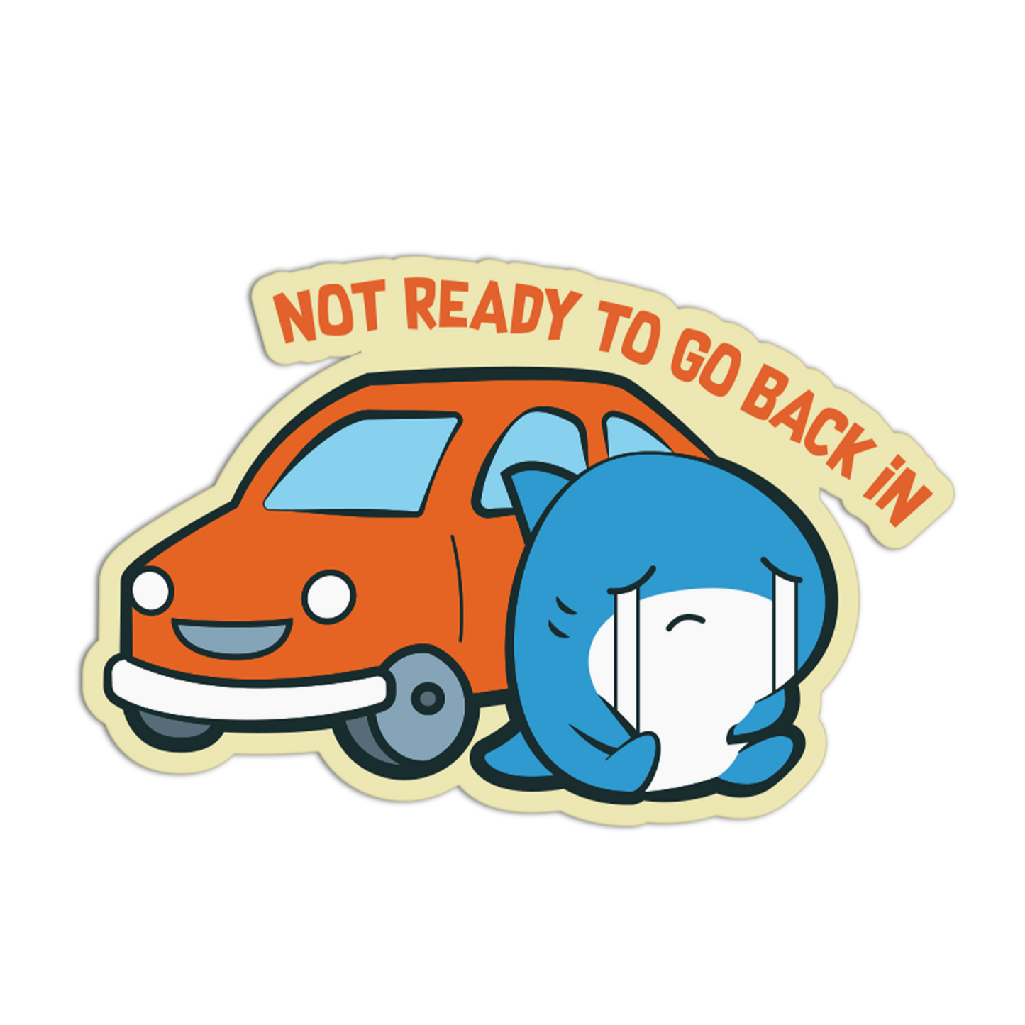 Parking Lot Cry Shark Sticker