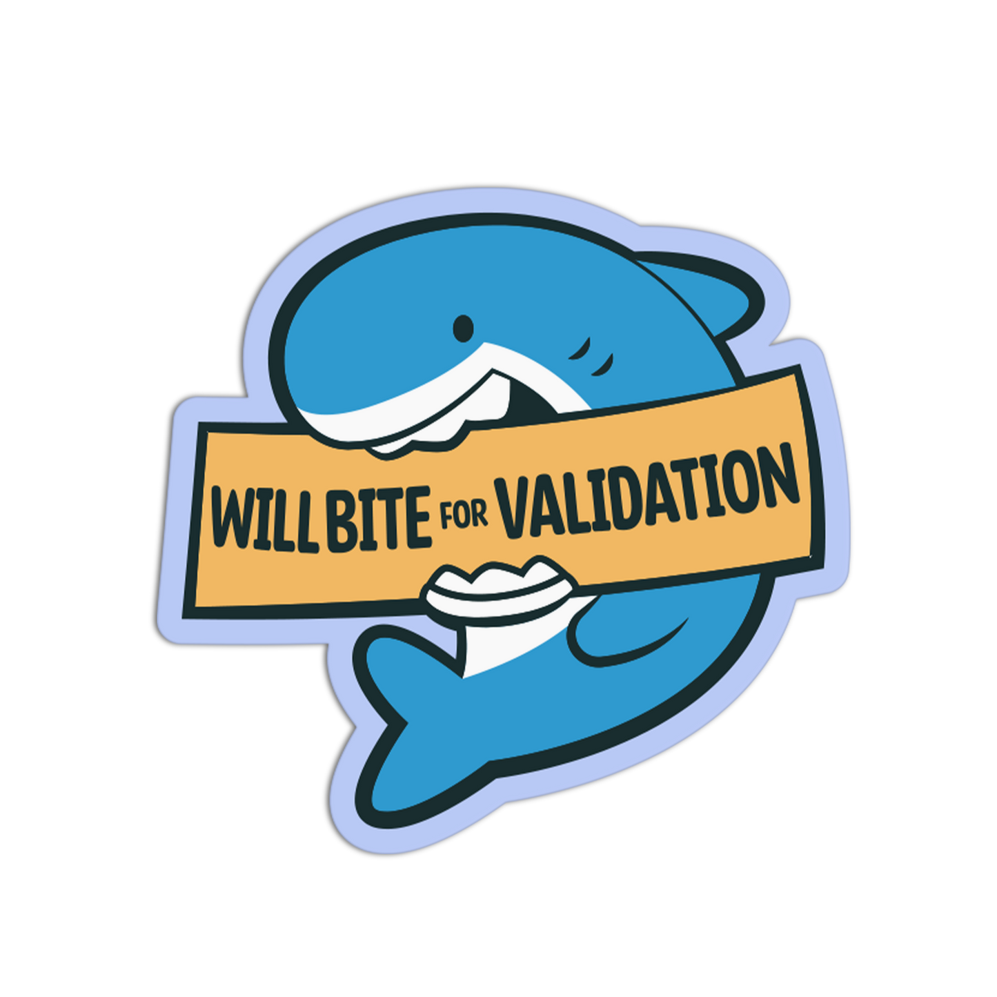 Will Work For Food Shark Sticker