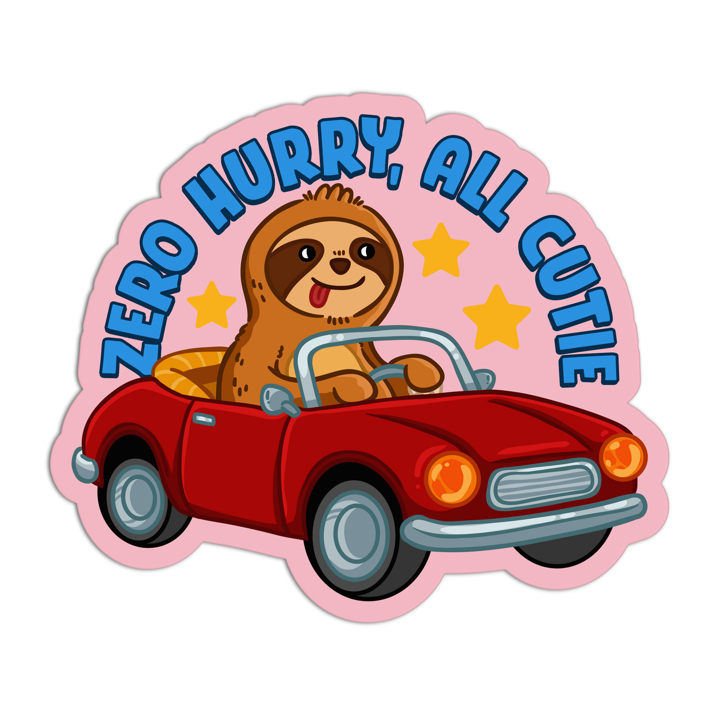 Zero Hurry, All Cutie Sloth Sticker