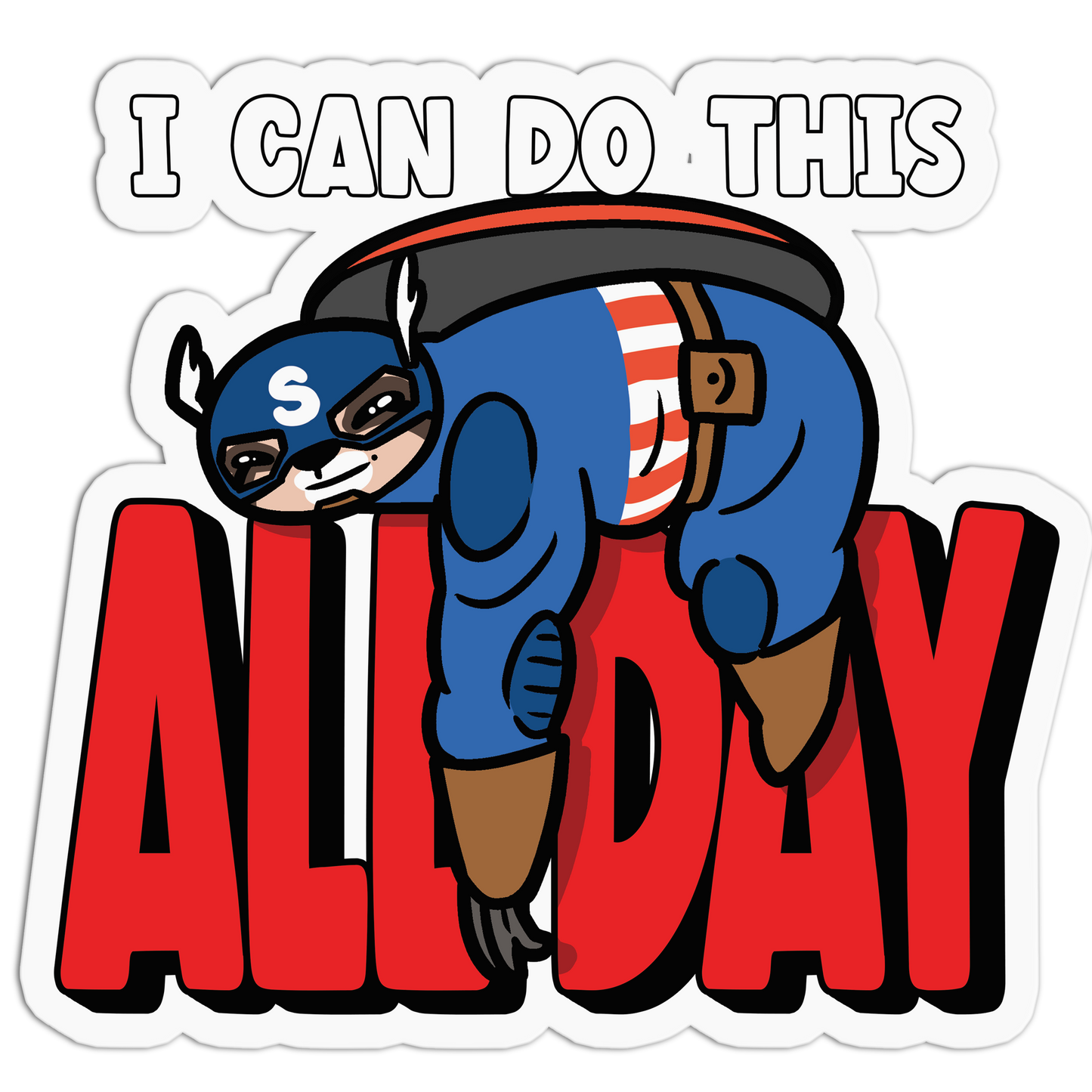 Dressed As Captain America Sloth Sticker