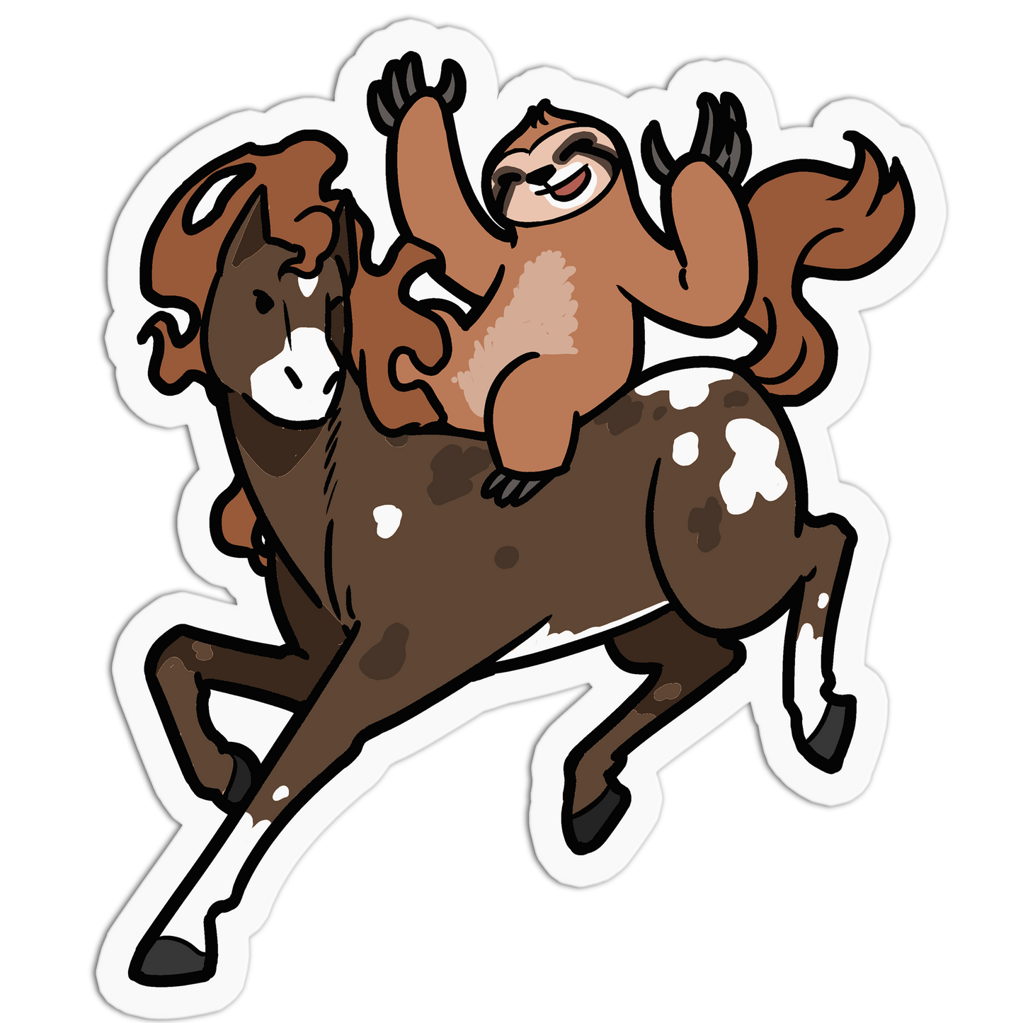Riding On The Back Of A Galloping Sloth Sticker