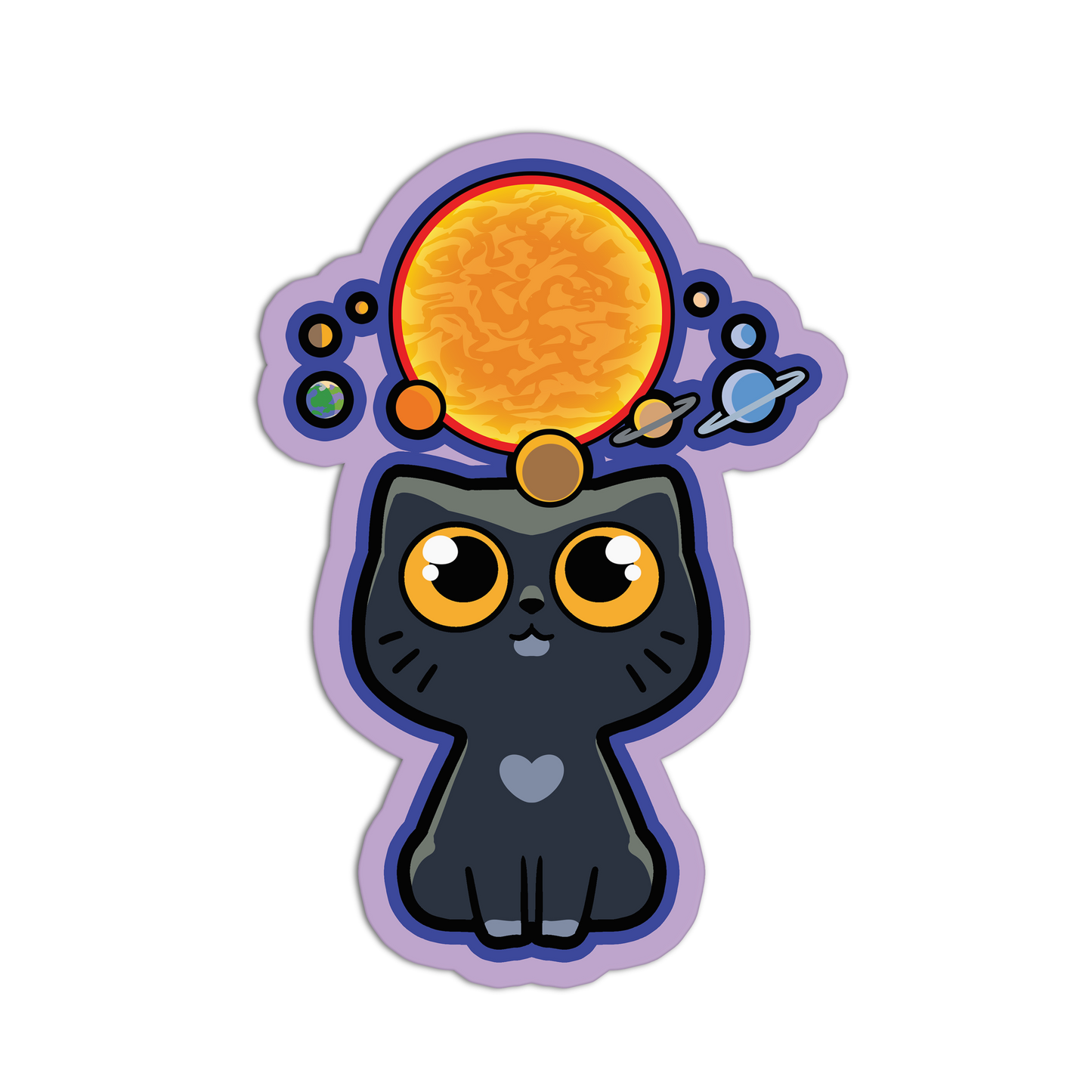 Solar System Guardian Space Cat Stickers