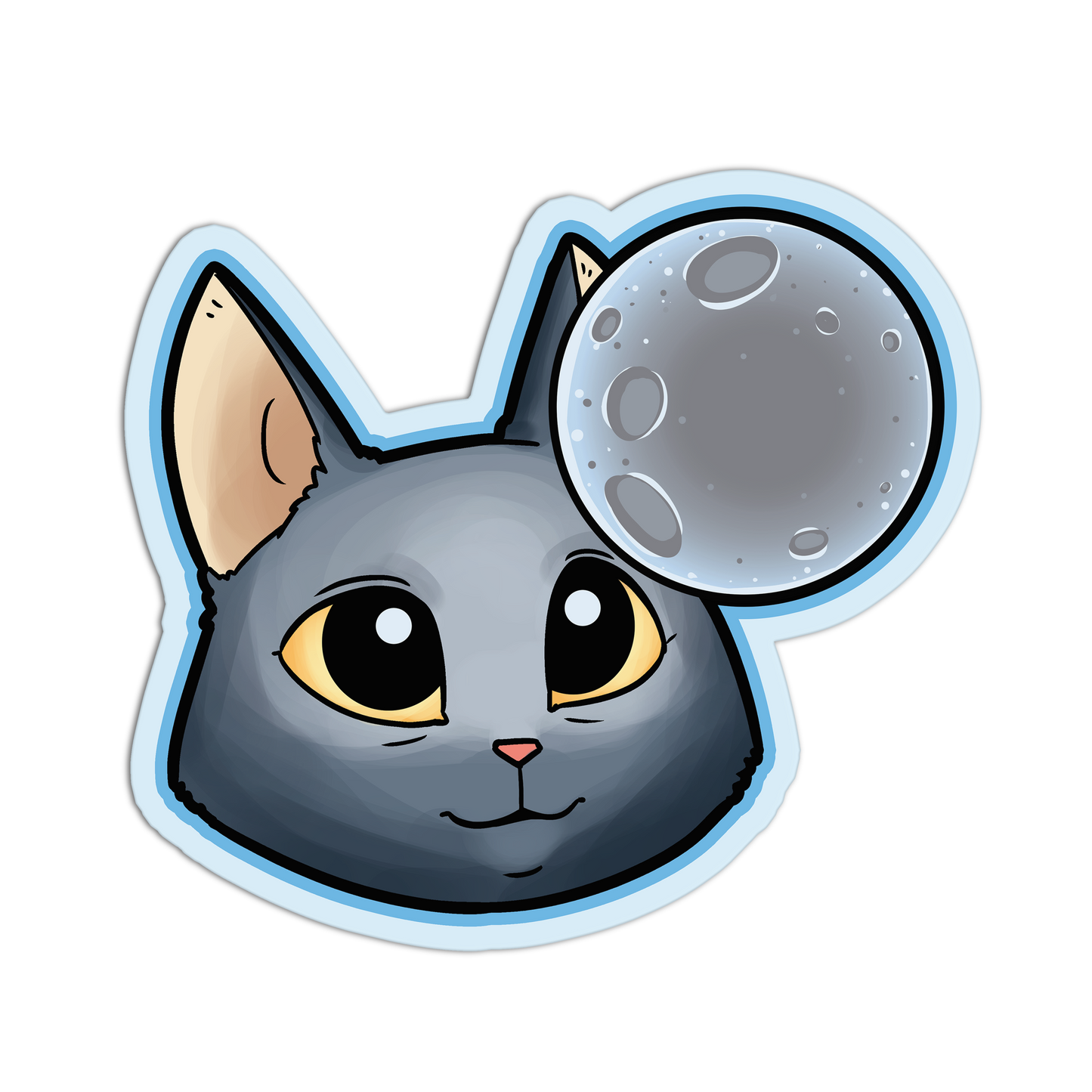Lunar Orbit Shadow Space Cat Stickers