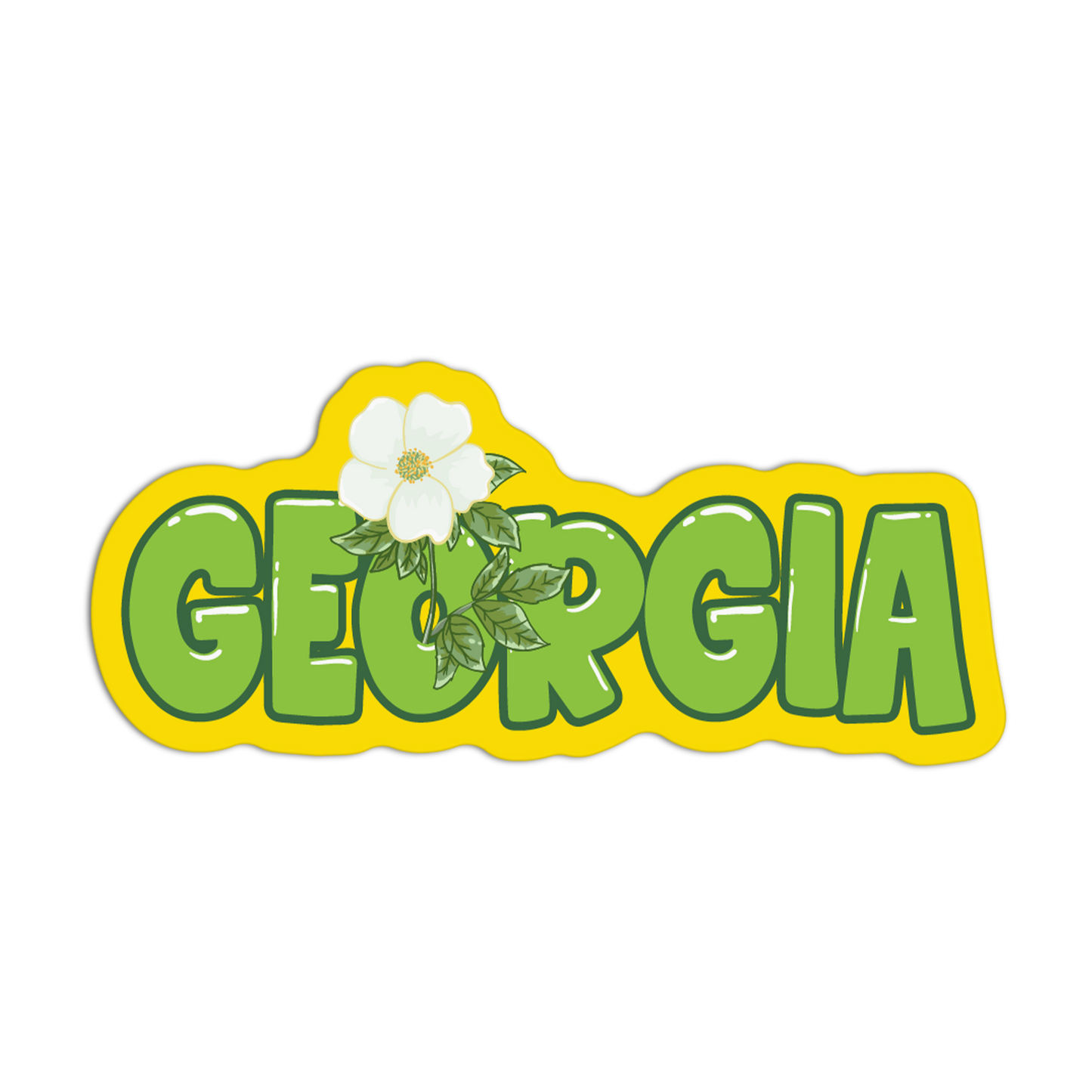 Georgian state flower logo with 'Georgia' text on a white background