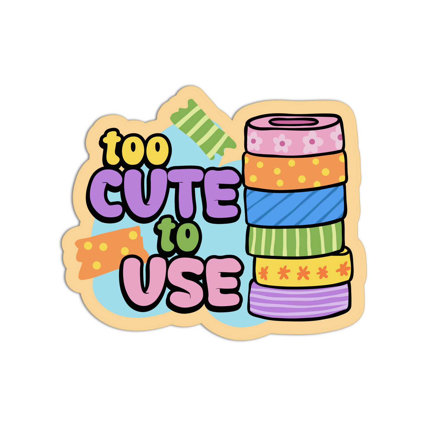 Too Cute To Usegt Stationary Sticker